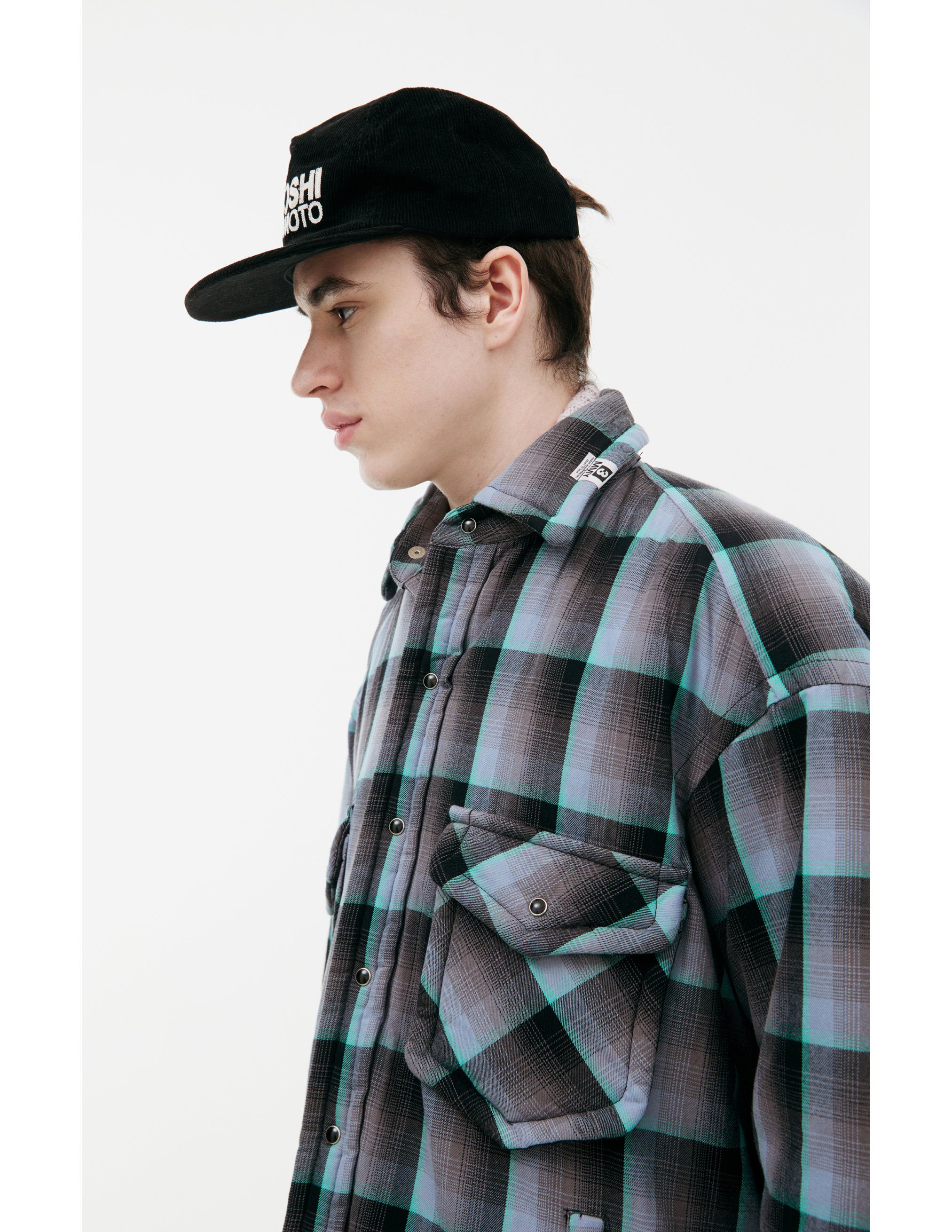 Miharayasuhiro Logo Plaid Jacket In Grey