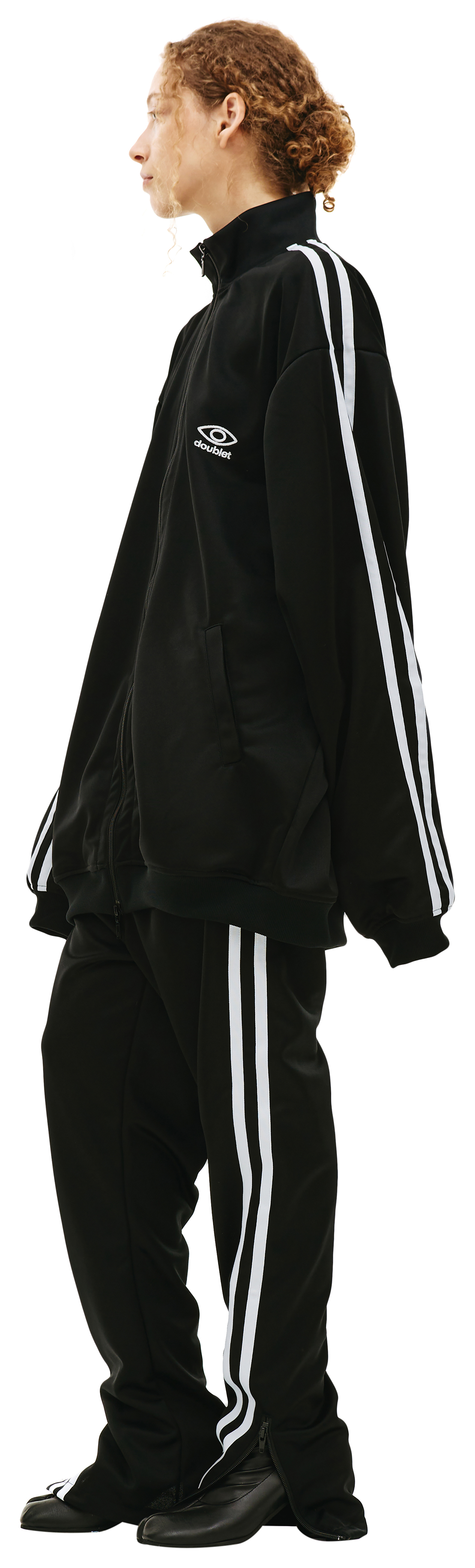 Buy Doublet women black invisible track jacket for $510 online on