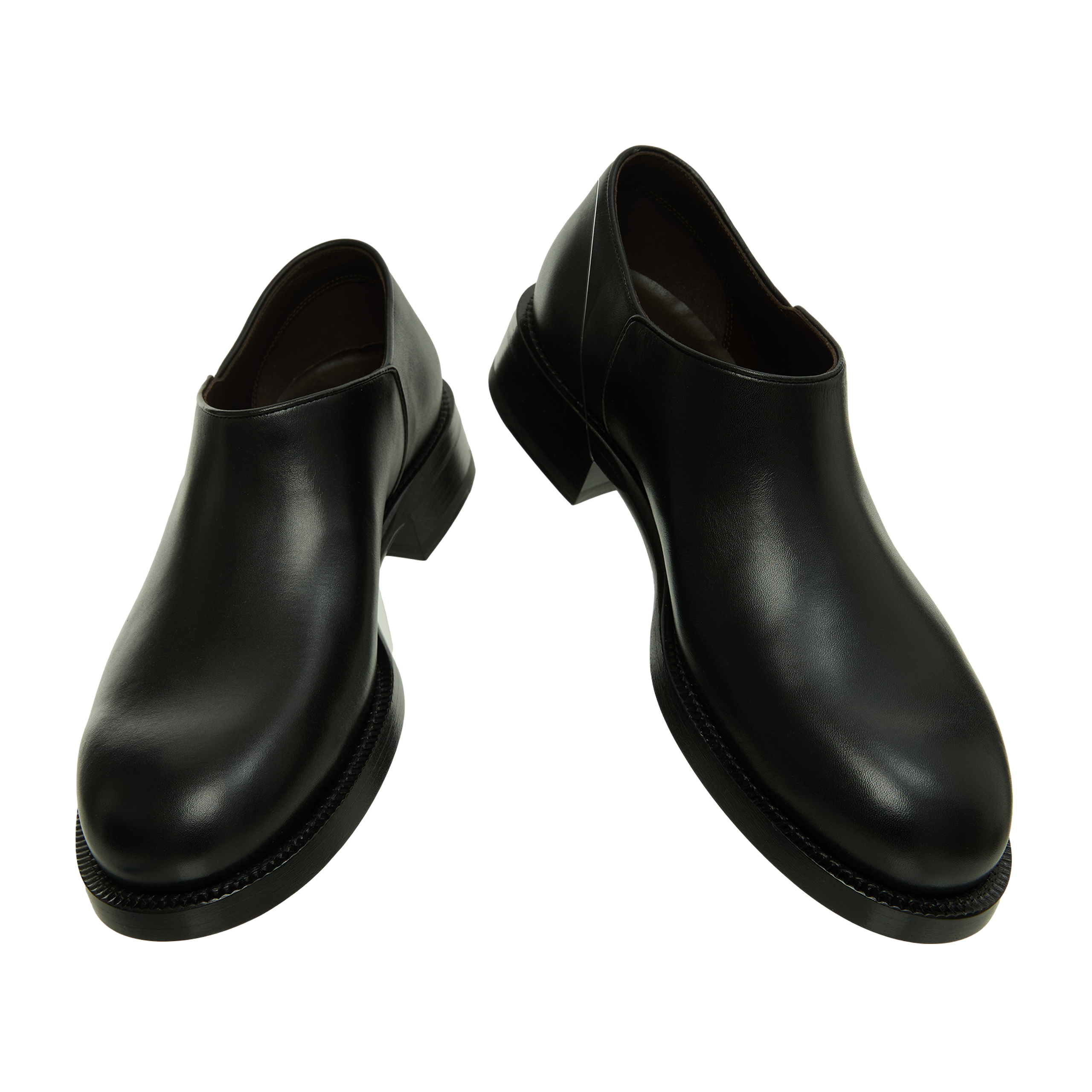 The Row Nobilis Leather Derby Shoes In Black