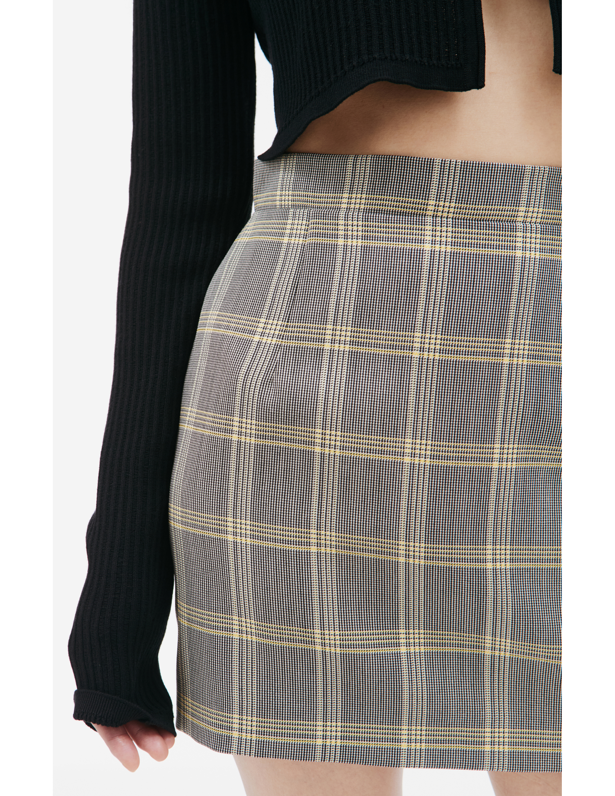 Shop Marni Mini Plaid Skirt In Grey