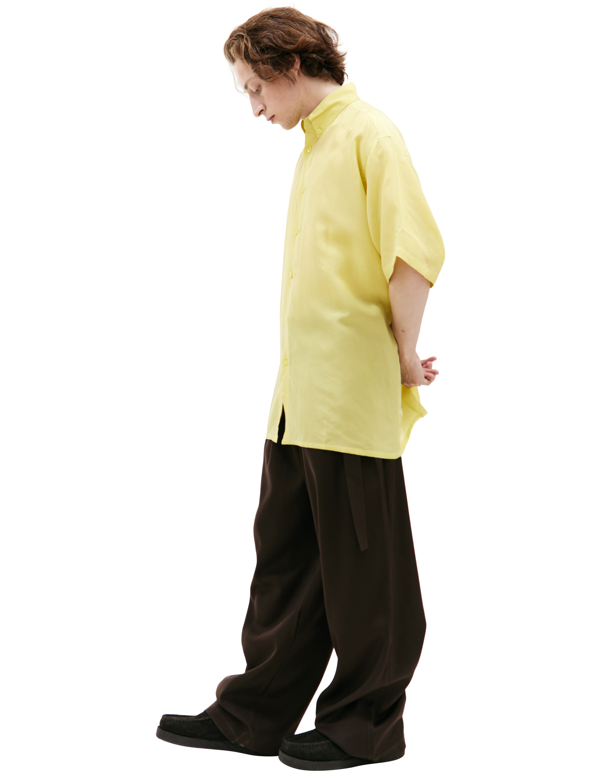 Shop Louis Gabriel Nouchi Oversized Short-sleeved Shirt In Yellow