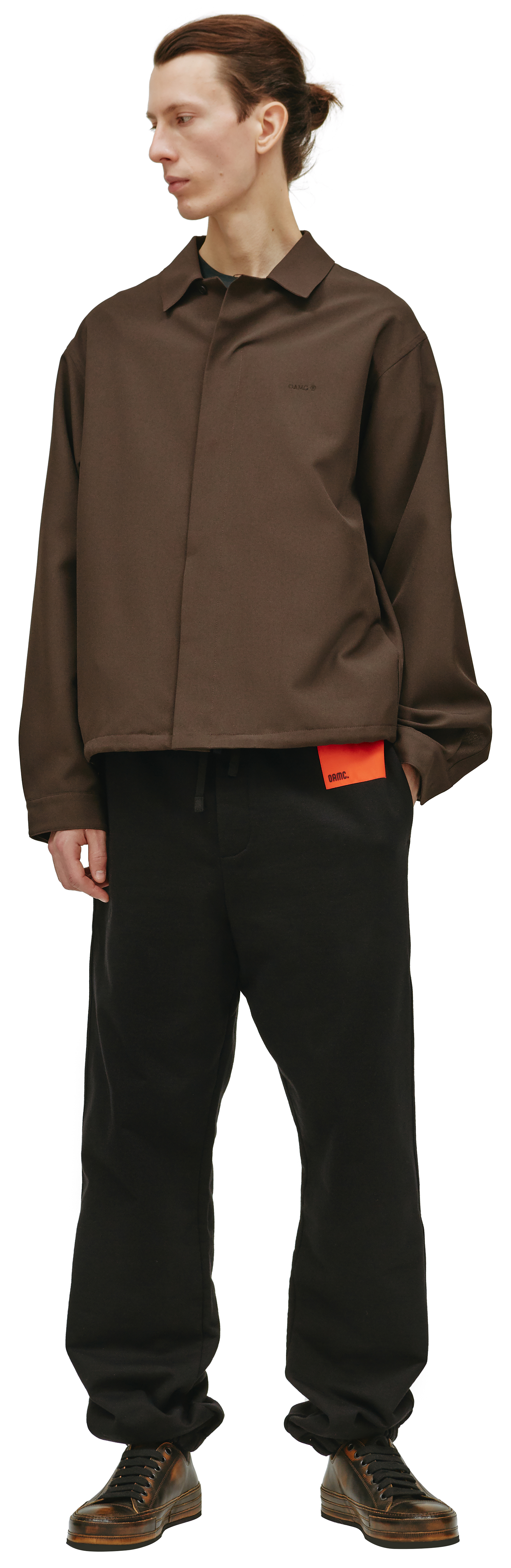 Buy OAMC men brown system shirt with patch for $560 online on