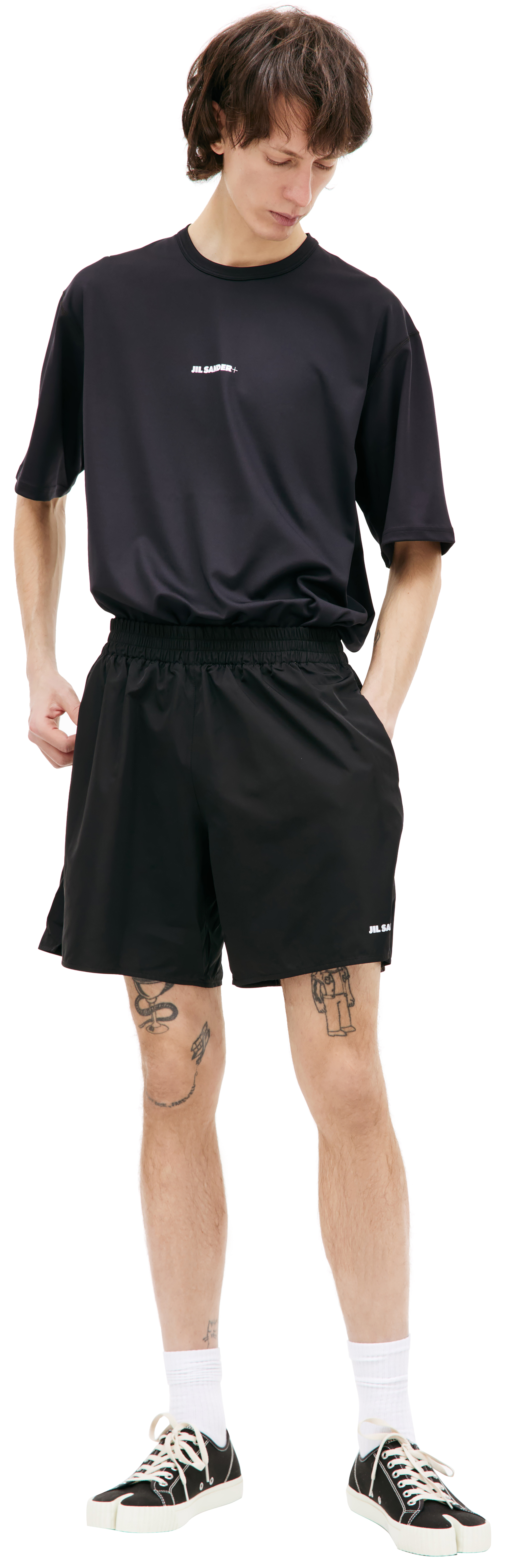 【送料&関税込】Jil Sander Logo-print Compression Shorts Jil Sander Logo-print Compression Shorts - Black | Garmentory