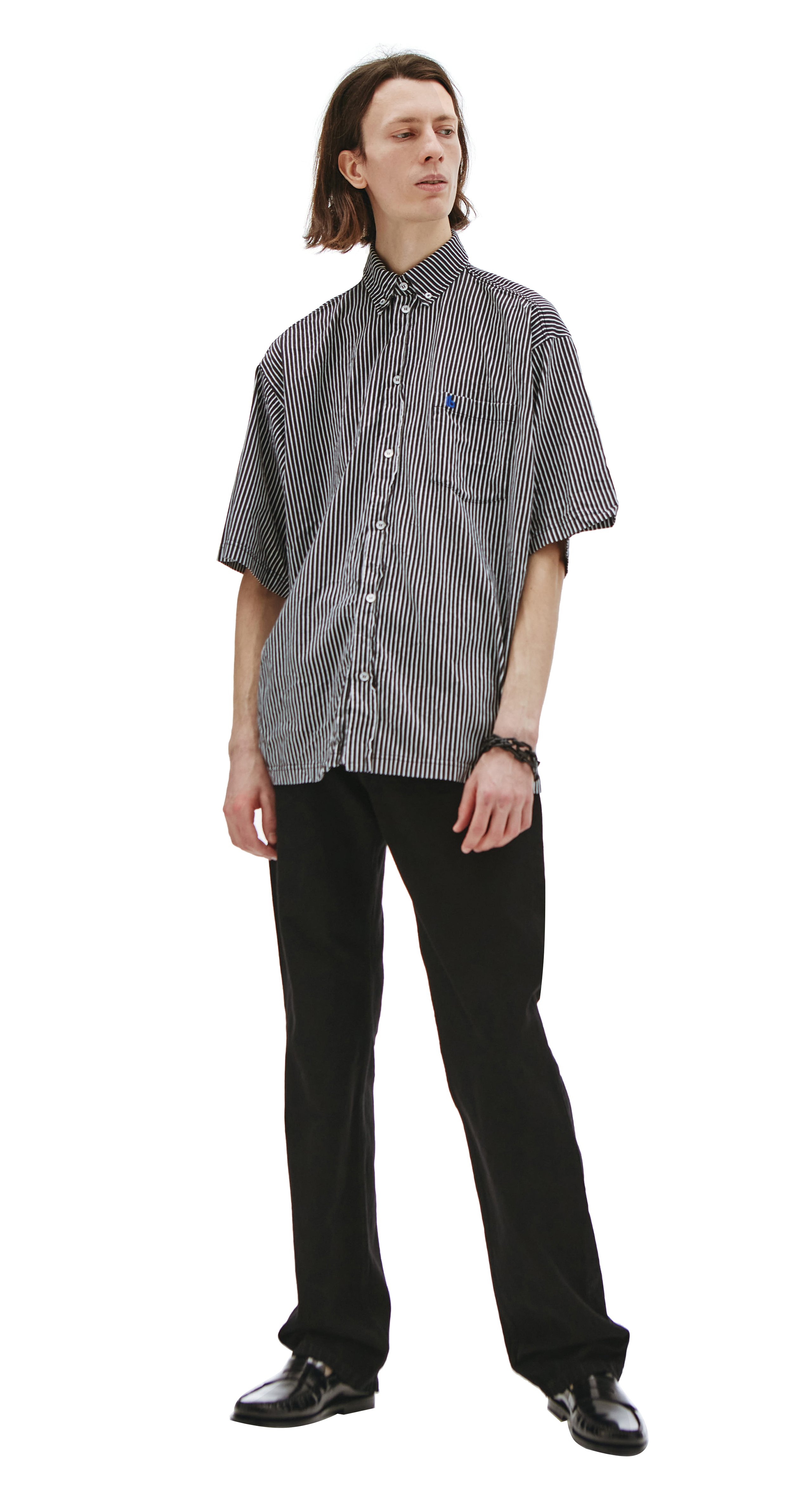 Balenciaga logo print long sleeve buttondown collar shirt men  Glamood  Outlet