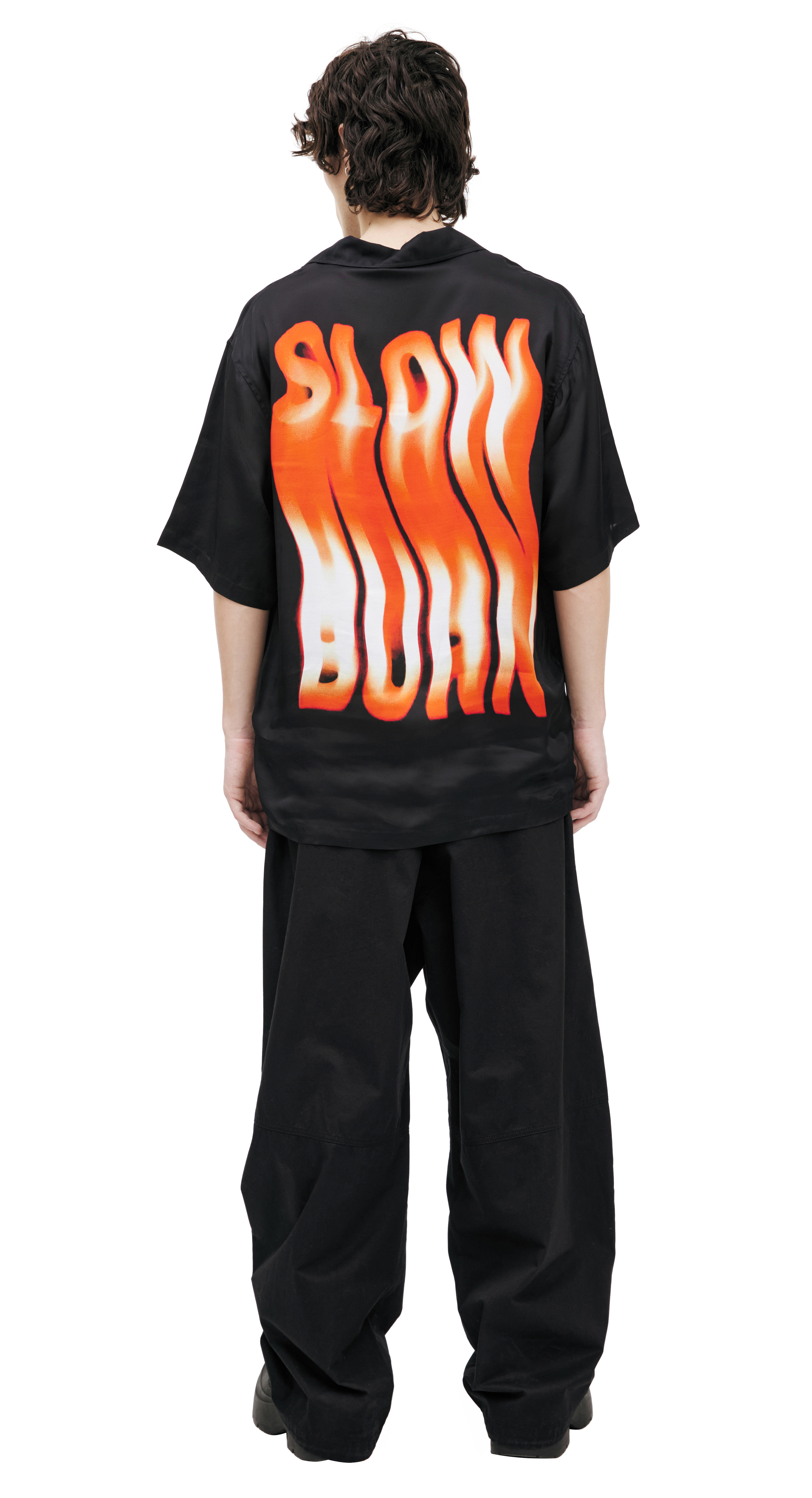 Buy Diesel men black 'slow burn' print shirt for $123 online on