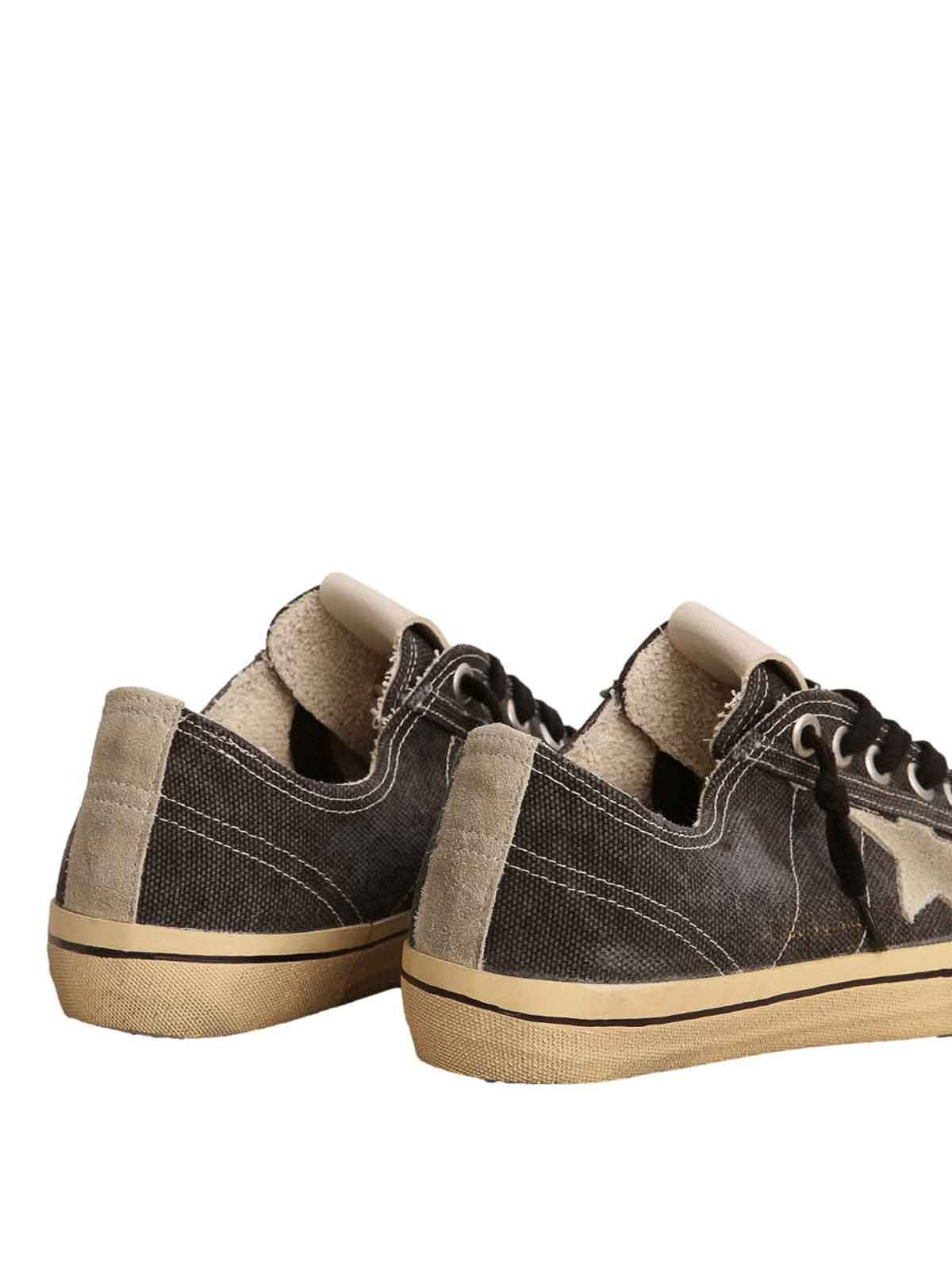 Shop Golden Goose V-star Canvas Sneakers In Black