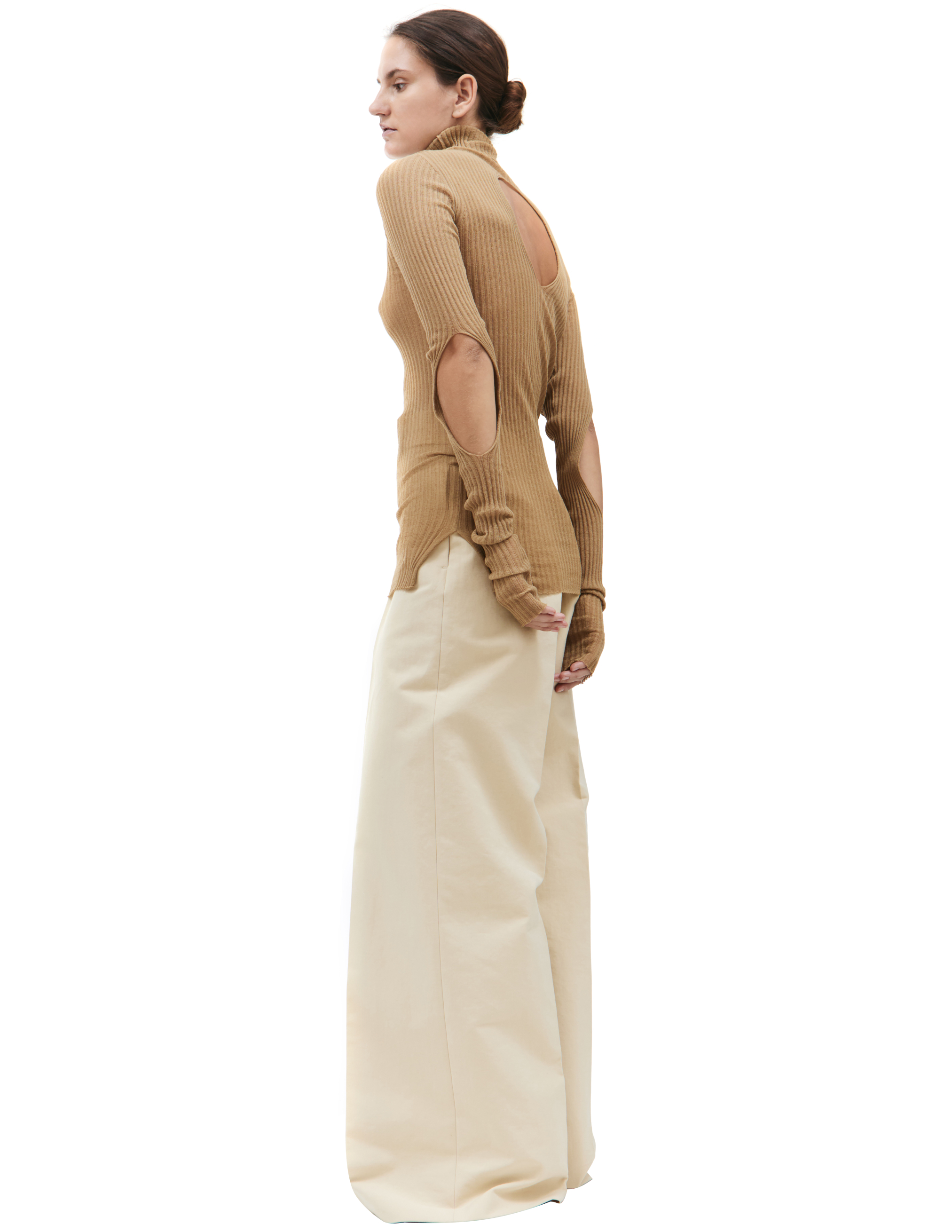 Shop Quira Beige Turtleneck