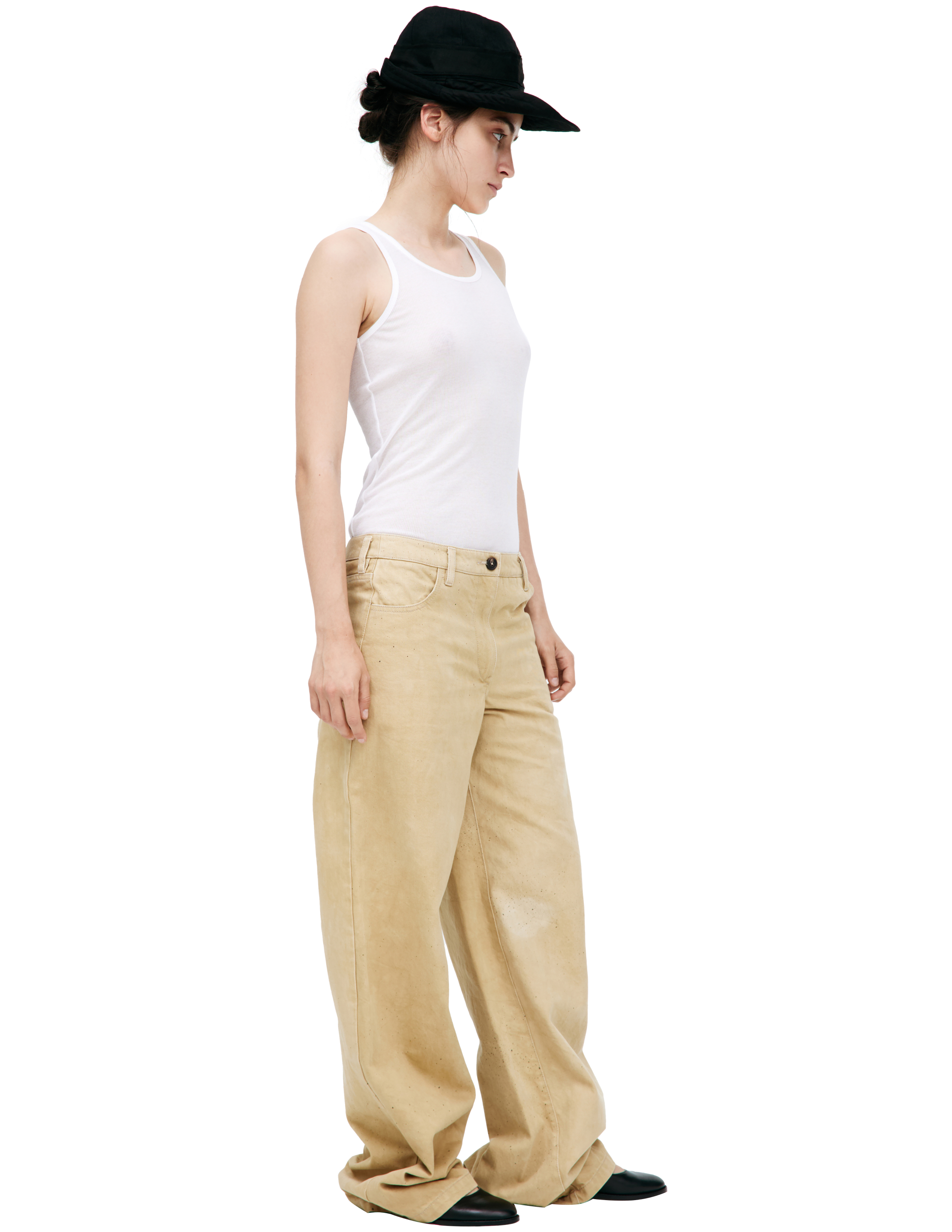 Ziggy Chen Trousers With Paint Effect In Brown