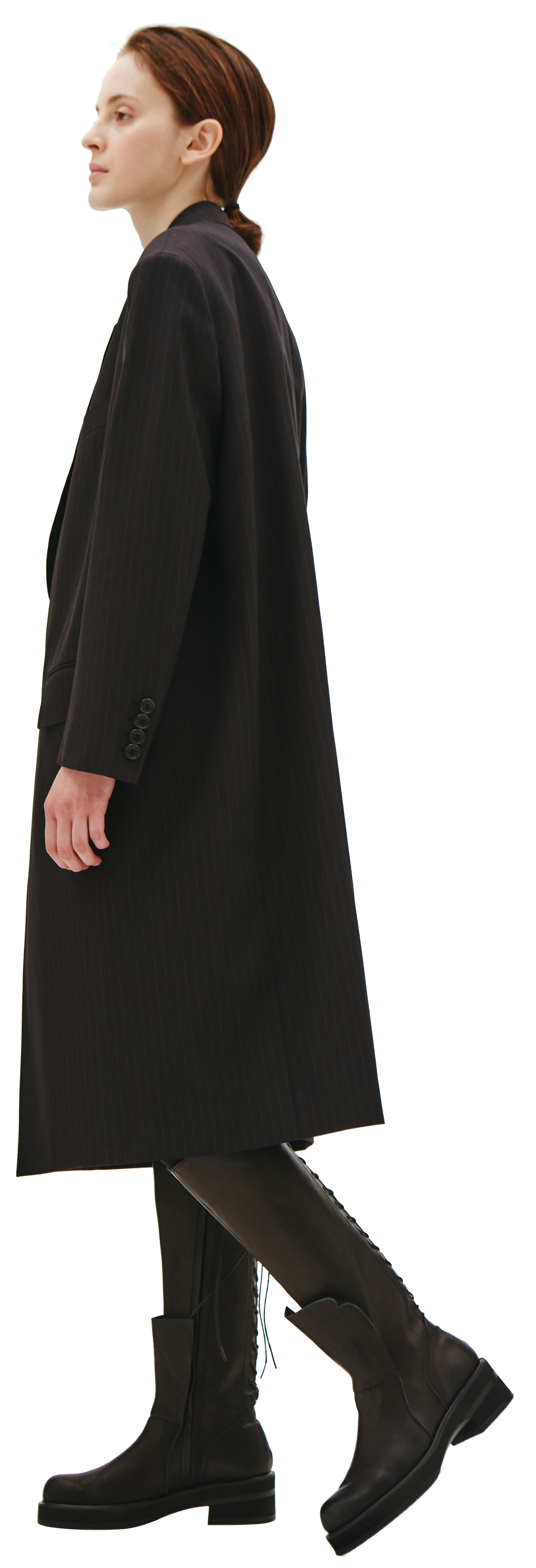 【関税込み】Junya Watanabe ブラック ウール ストライプ コート Buy Junya Watanabe women black oversized stripe coat for
