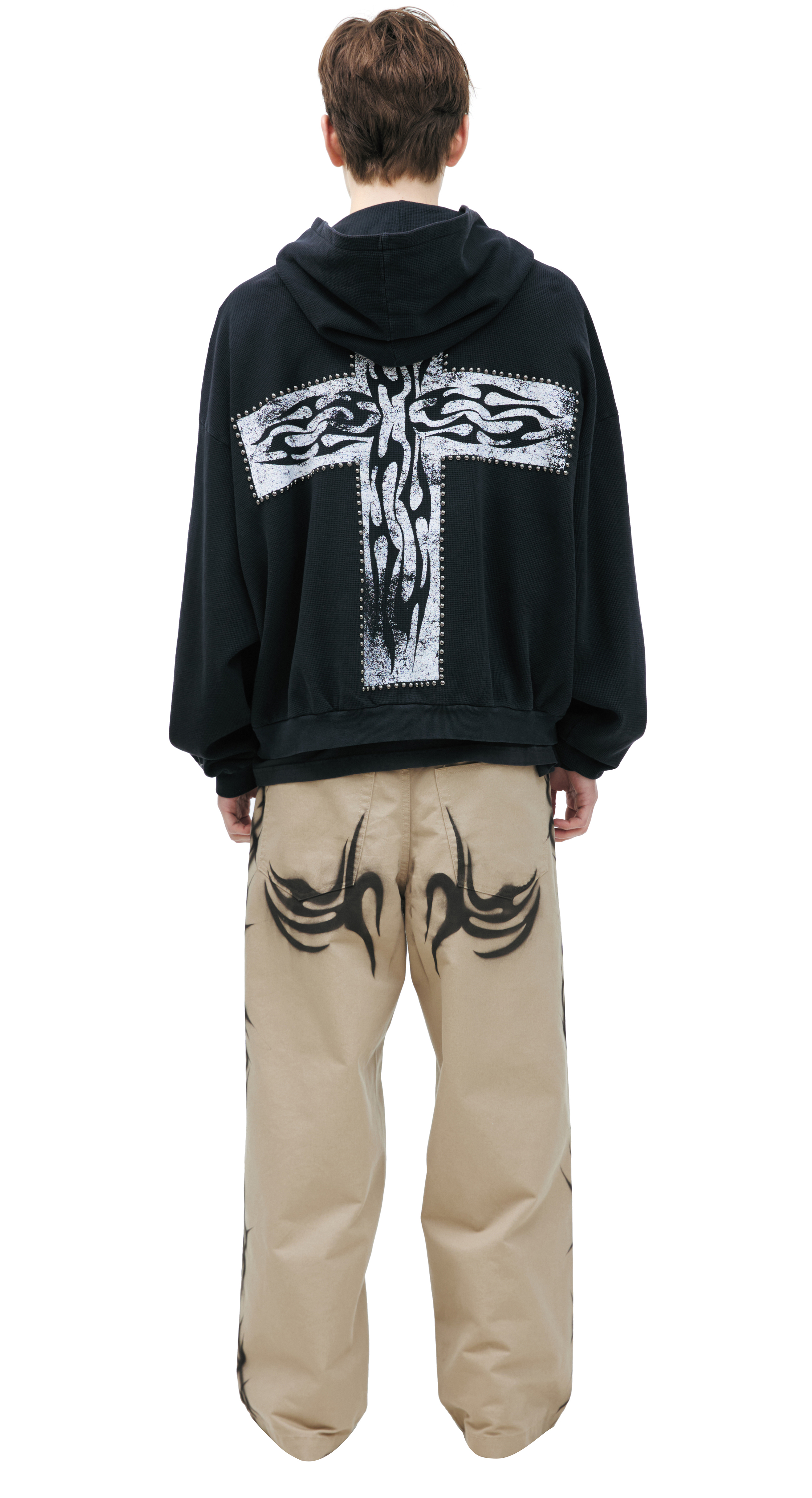 Buy Hellstar men black zip-up hoodie for $540 online on SV77