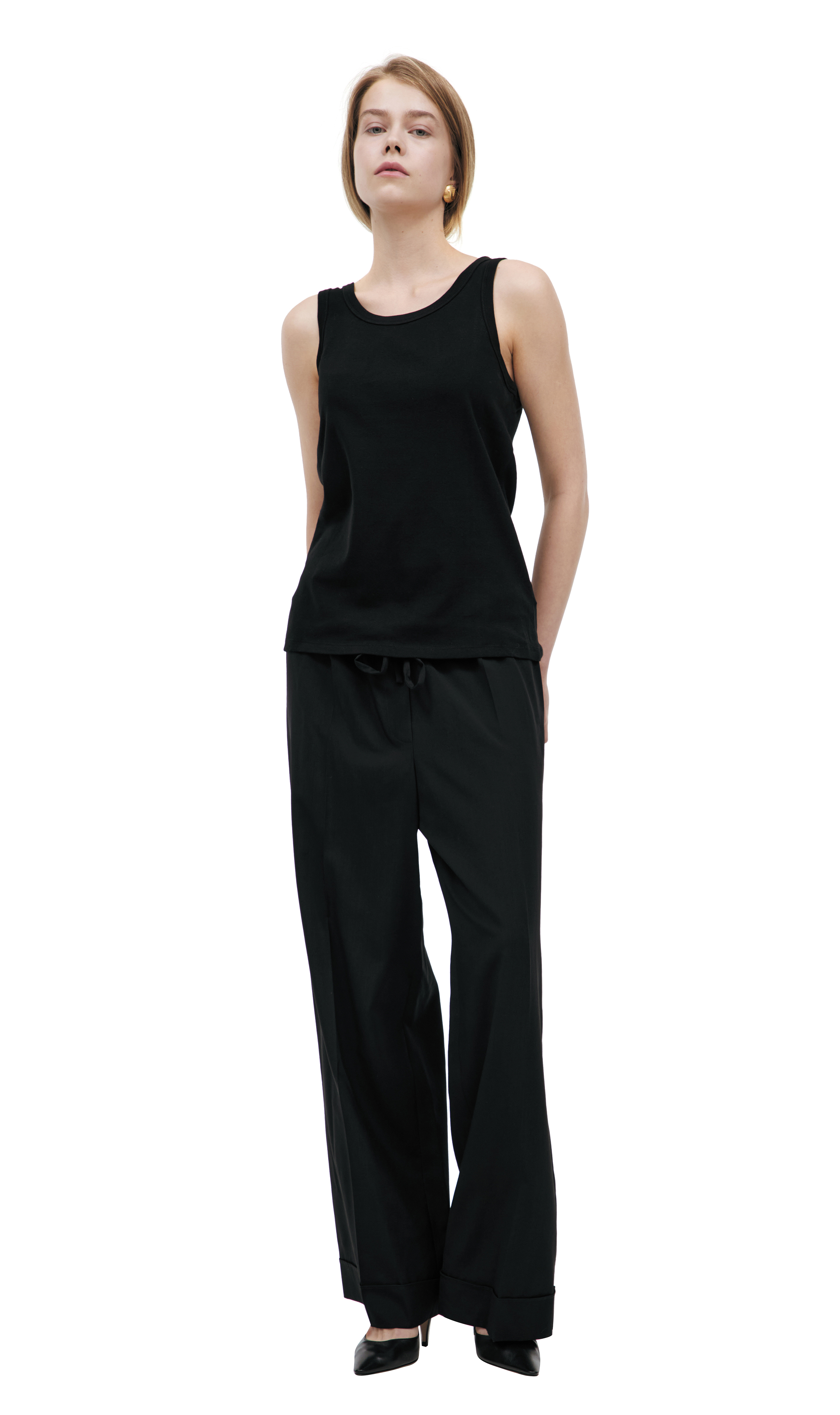 The Row Black cotton top