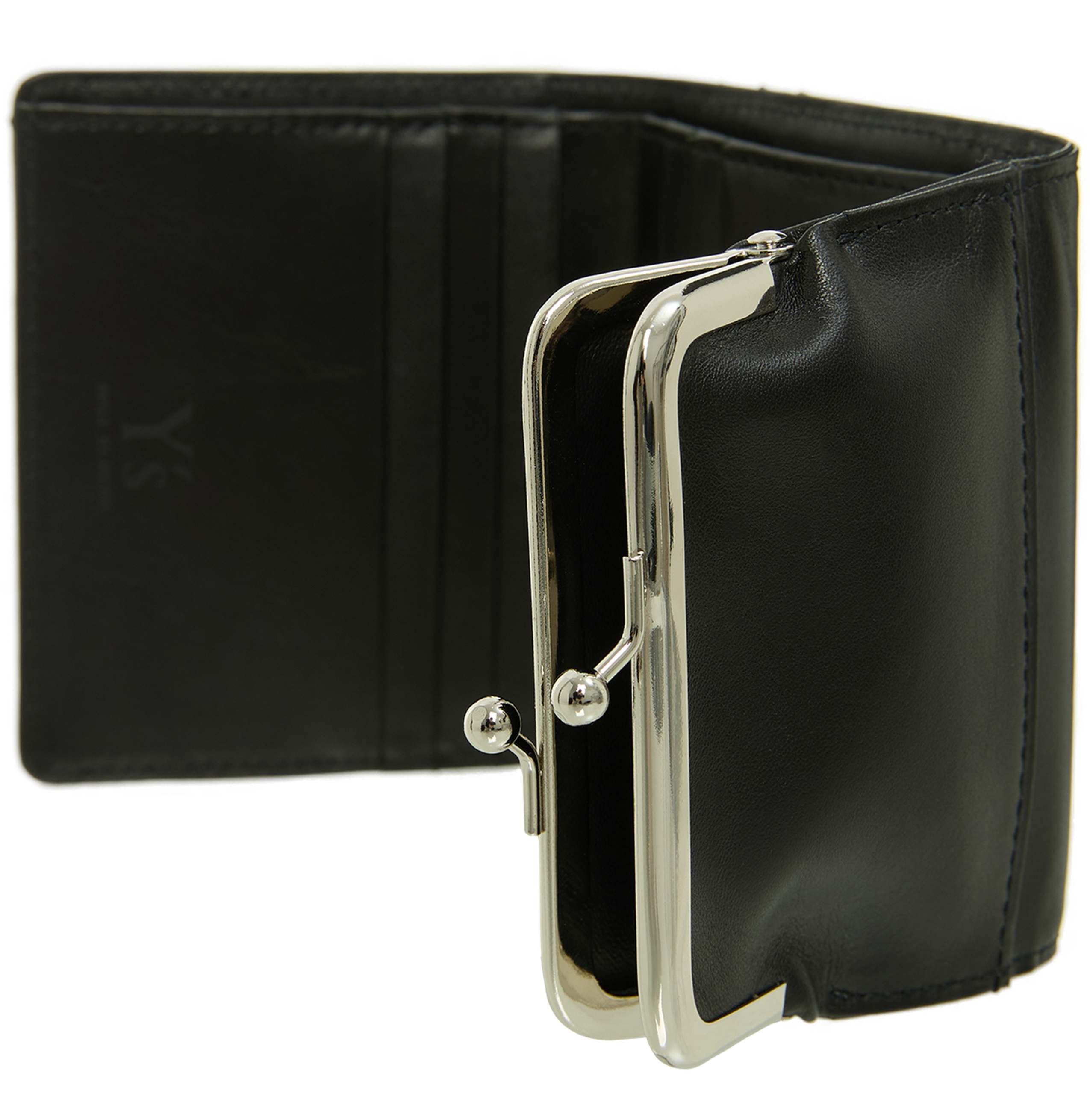 Y's Smooth Leather Wallet In Black