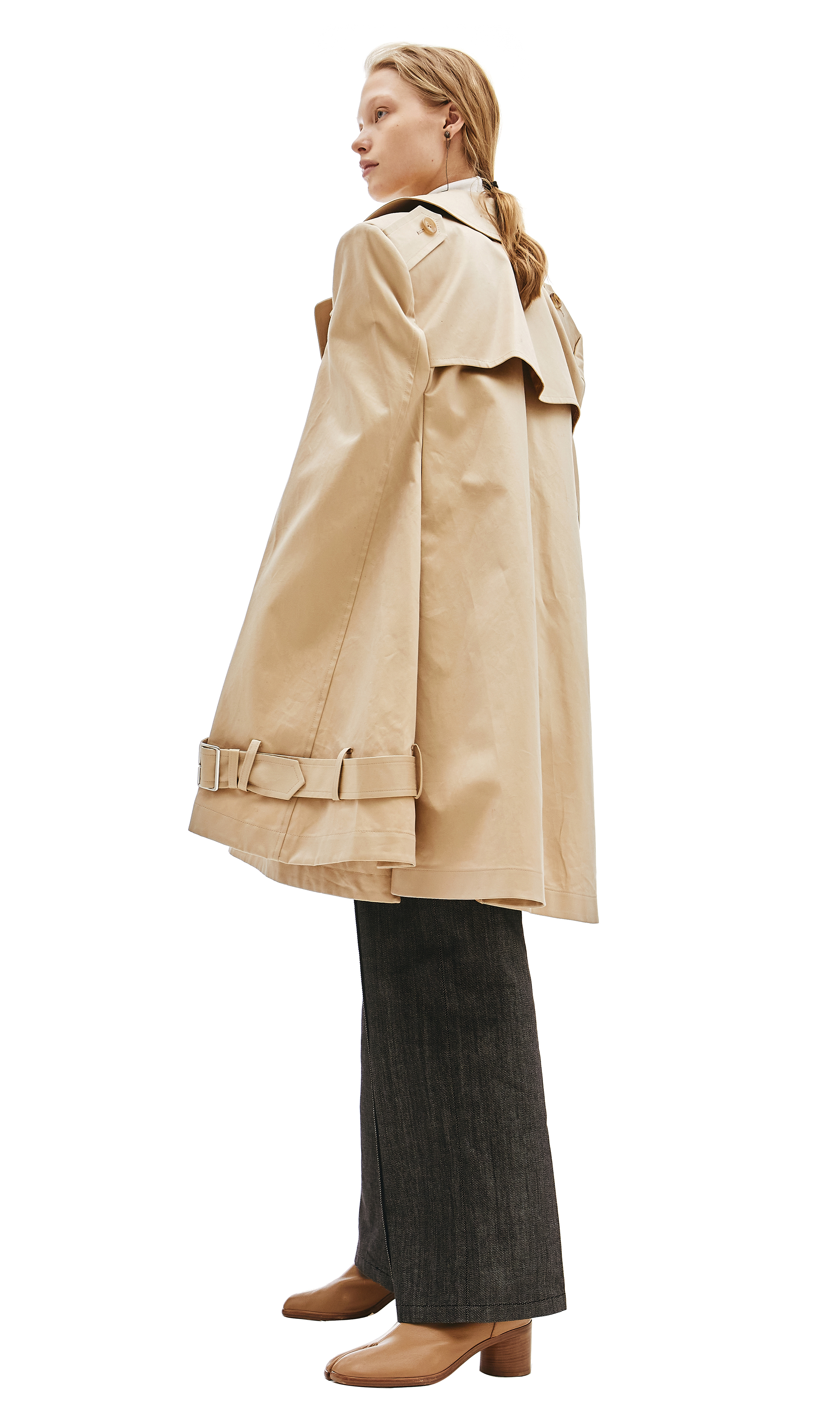 Sold at Auction: LOUIS VUITTON Trench en coton beige (taille 38) Trench-coat  in beige cotton (size 38) BON ÉTAT (décoloration, taches