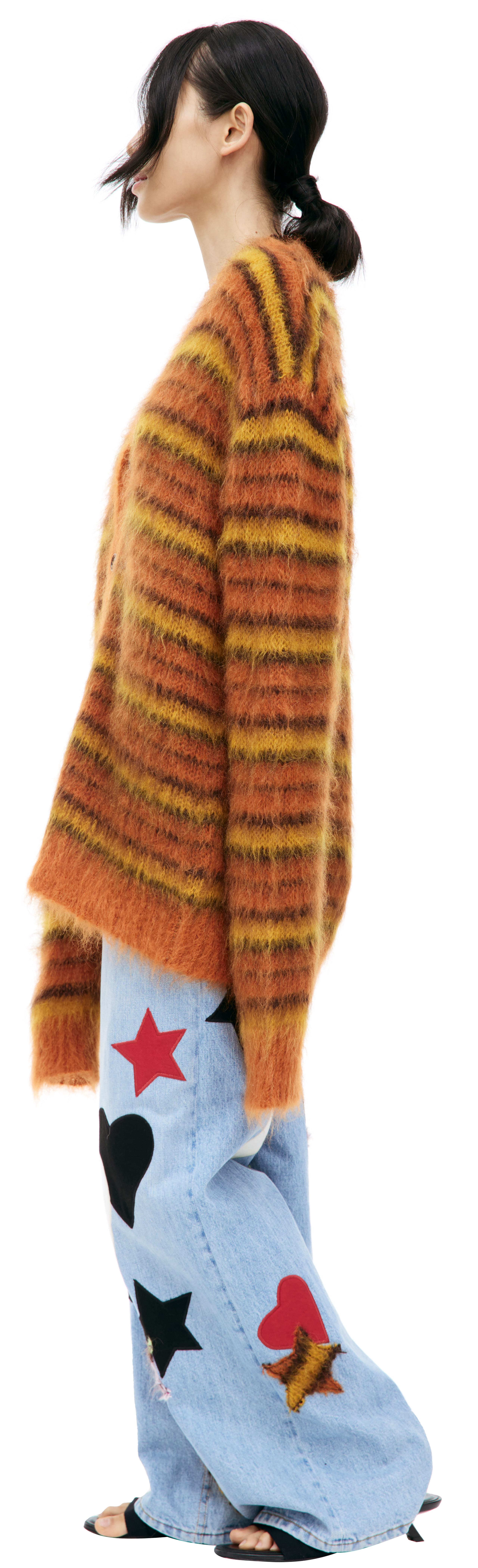 Buy Marni women orange striped cardigan for $723 online on