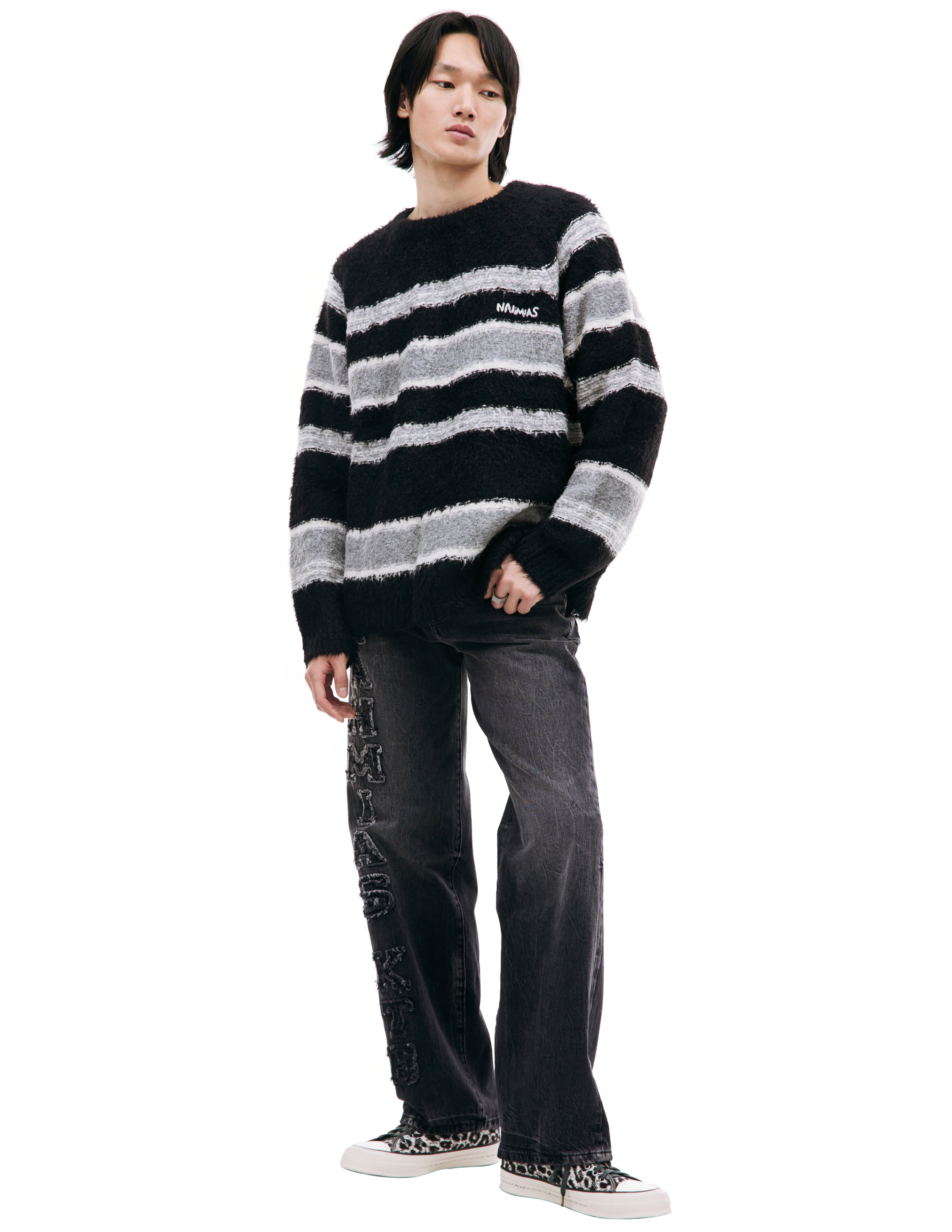 Shop Nahmias Striped Knit Sweater In Black
