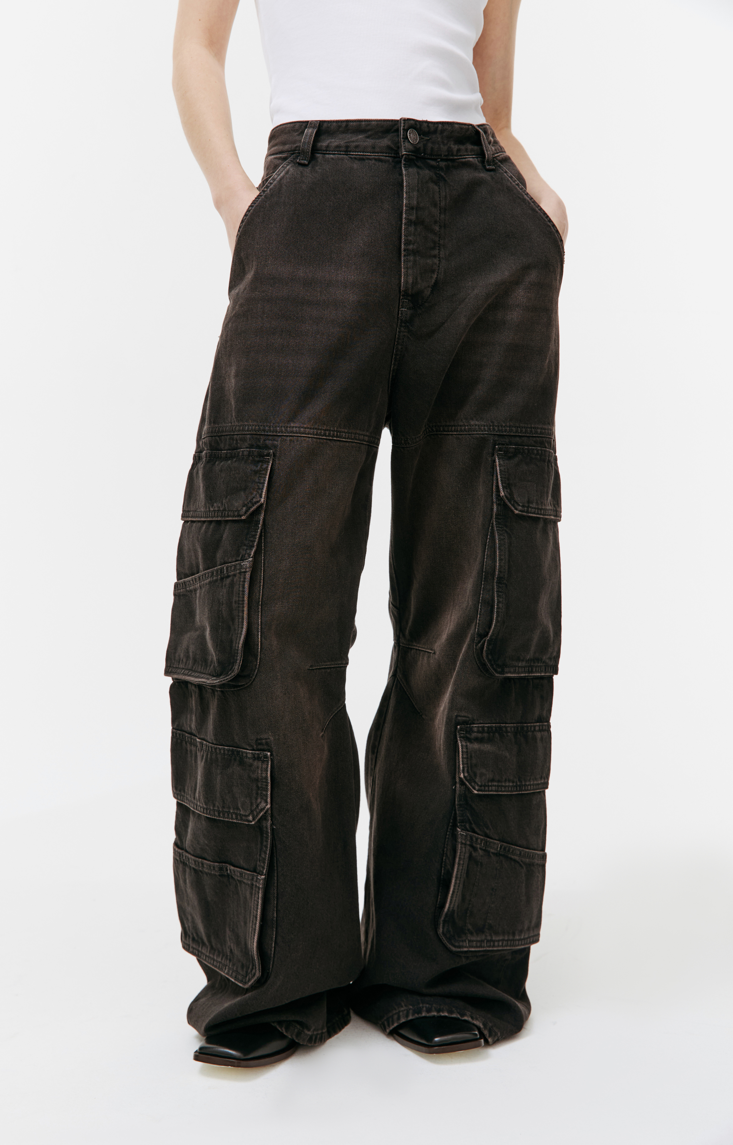 パンツ 25 DIESEL D-SIRE CARGO BLACK 1996 D-Sire Women: Low waist, 90's cargo Jeans, Black | Diesel