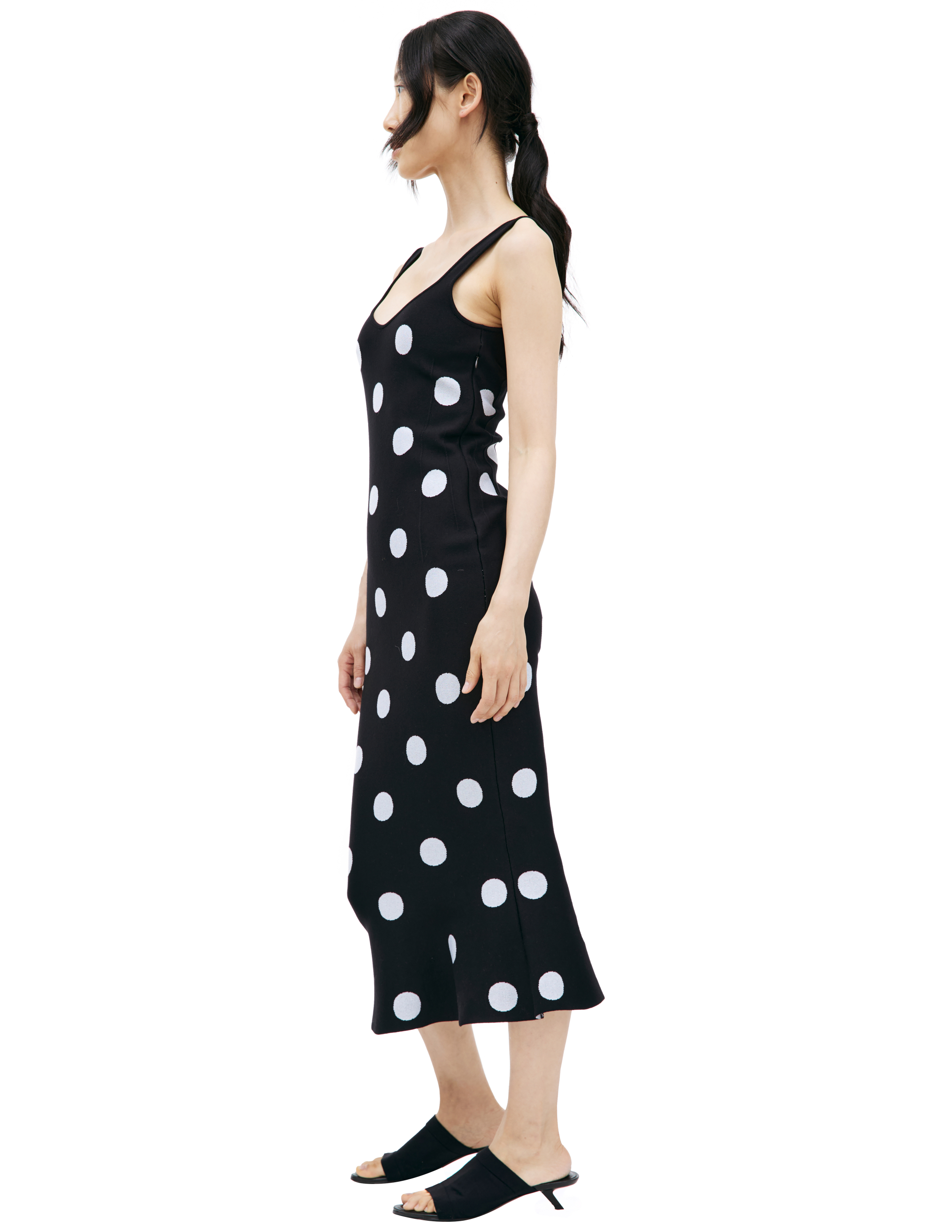 Shop Marni Monoprint Midi Dress In Black