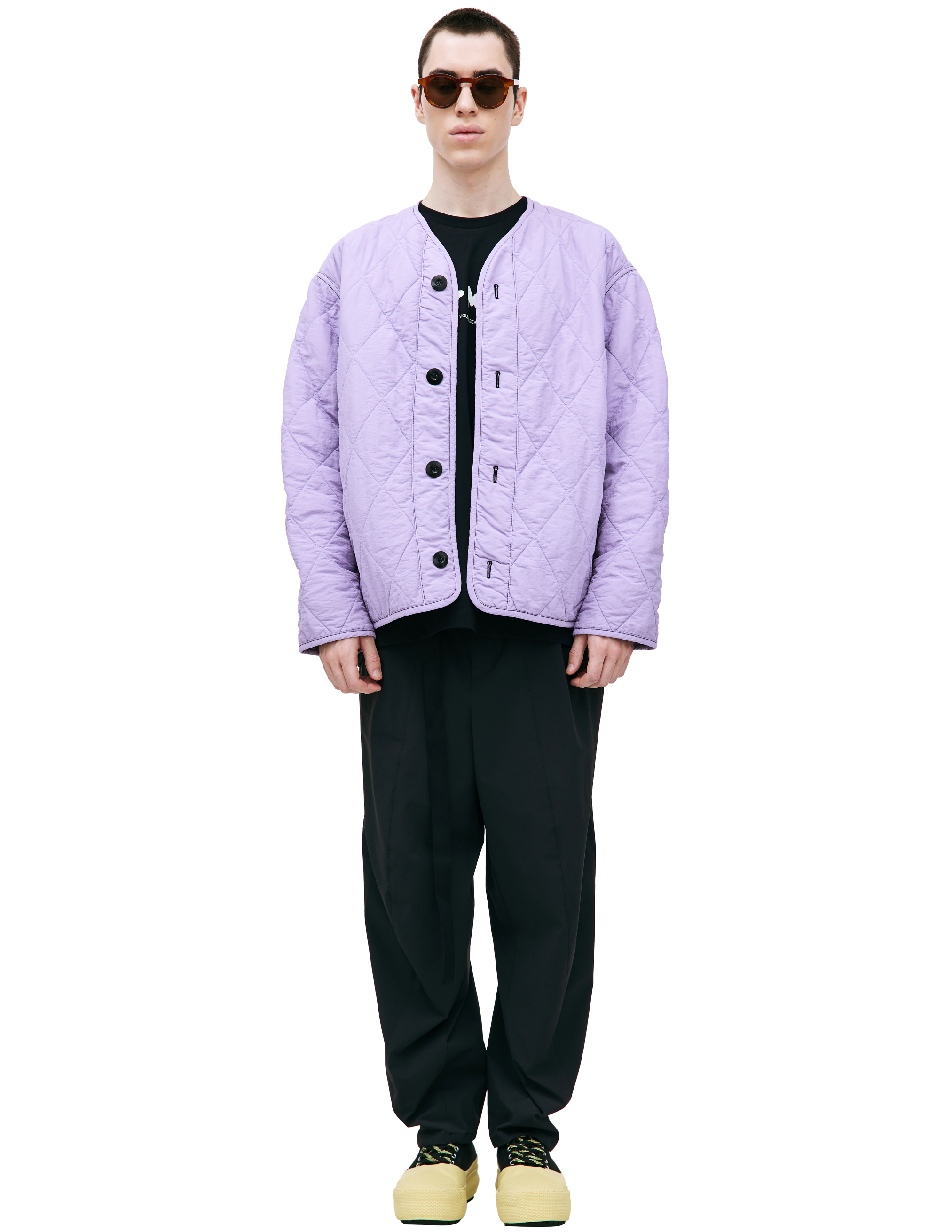Buy OAMC women light purple combat quilted jacket for €550 online