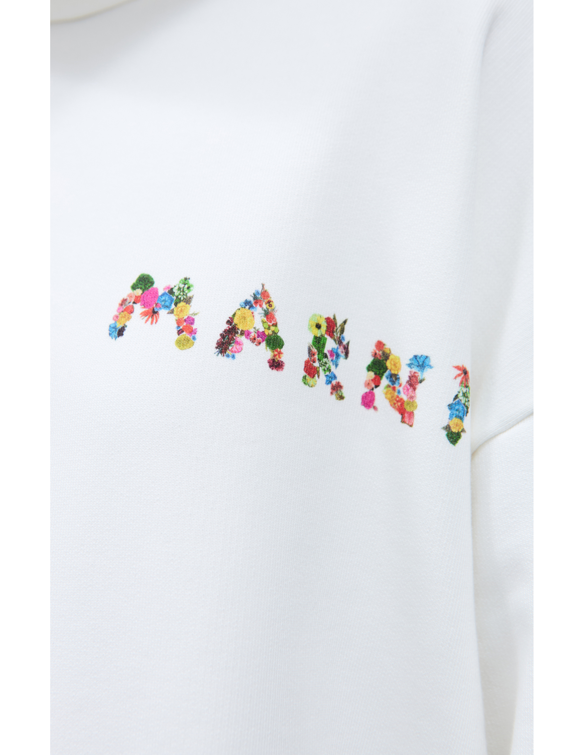 Shop Marni Printed Logo Hoodie In White