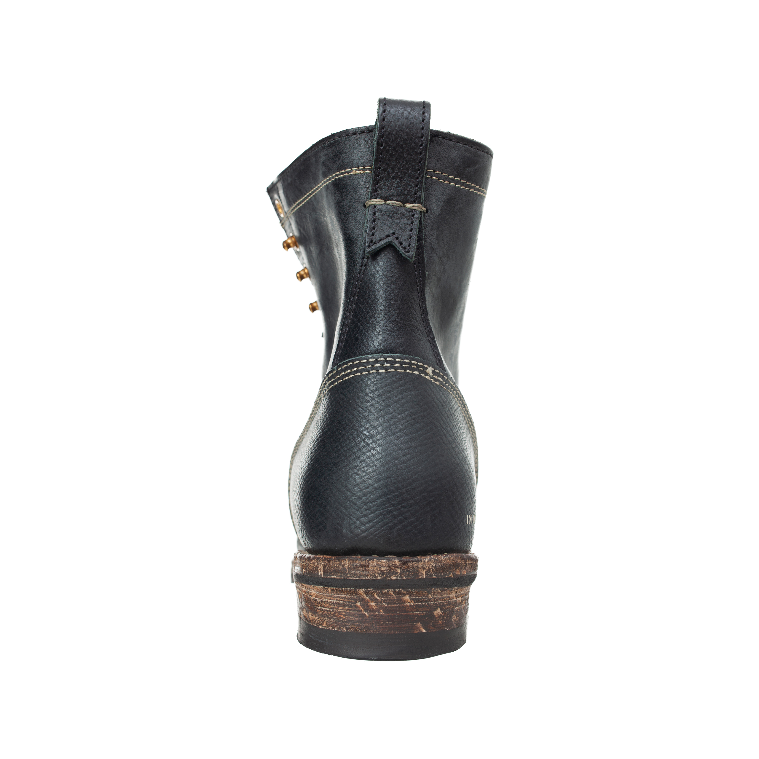 Buy visvim men black poundmaker-folk leather boots for $1,665 