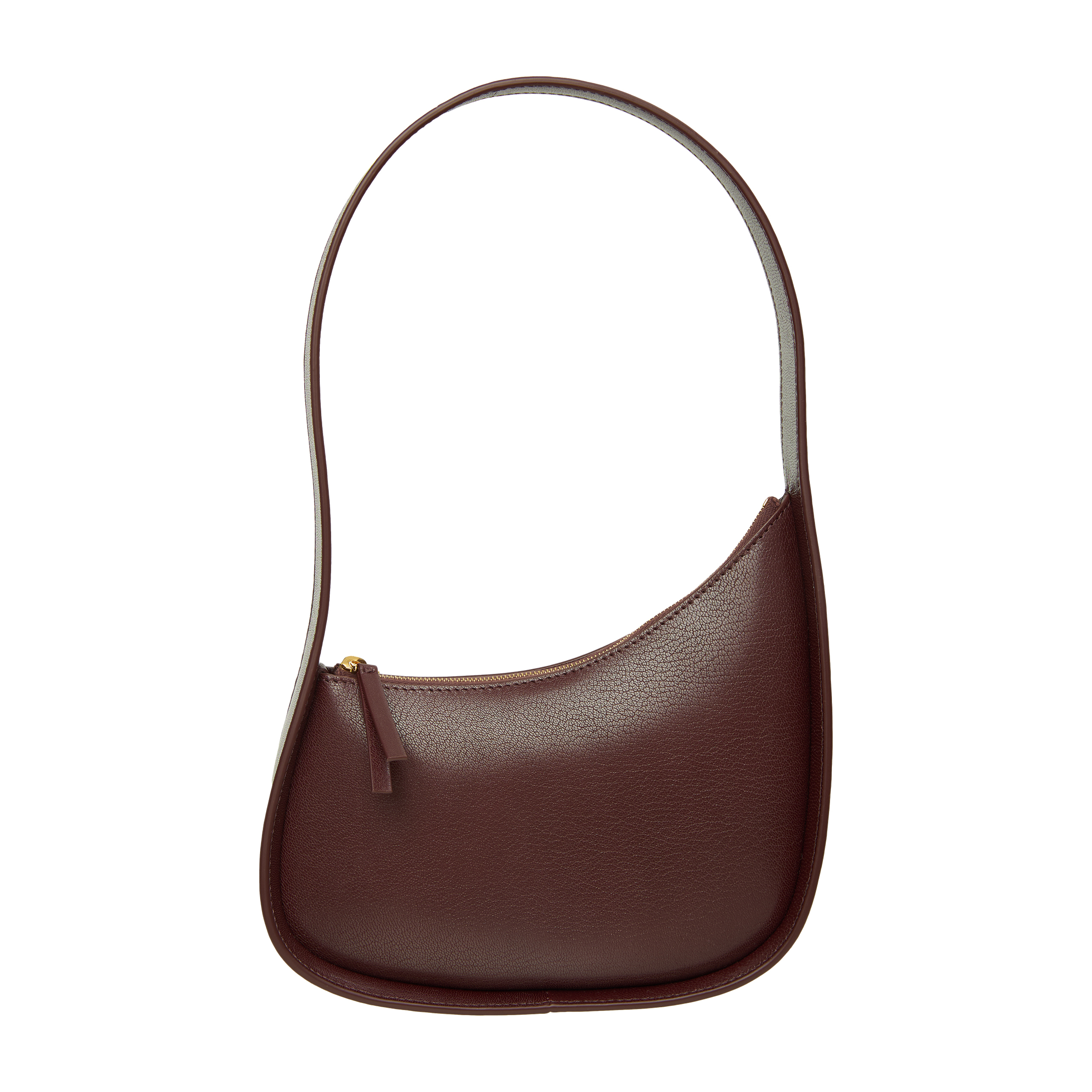 The Row Half Moon Leather Bag In Burgundy