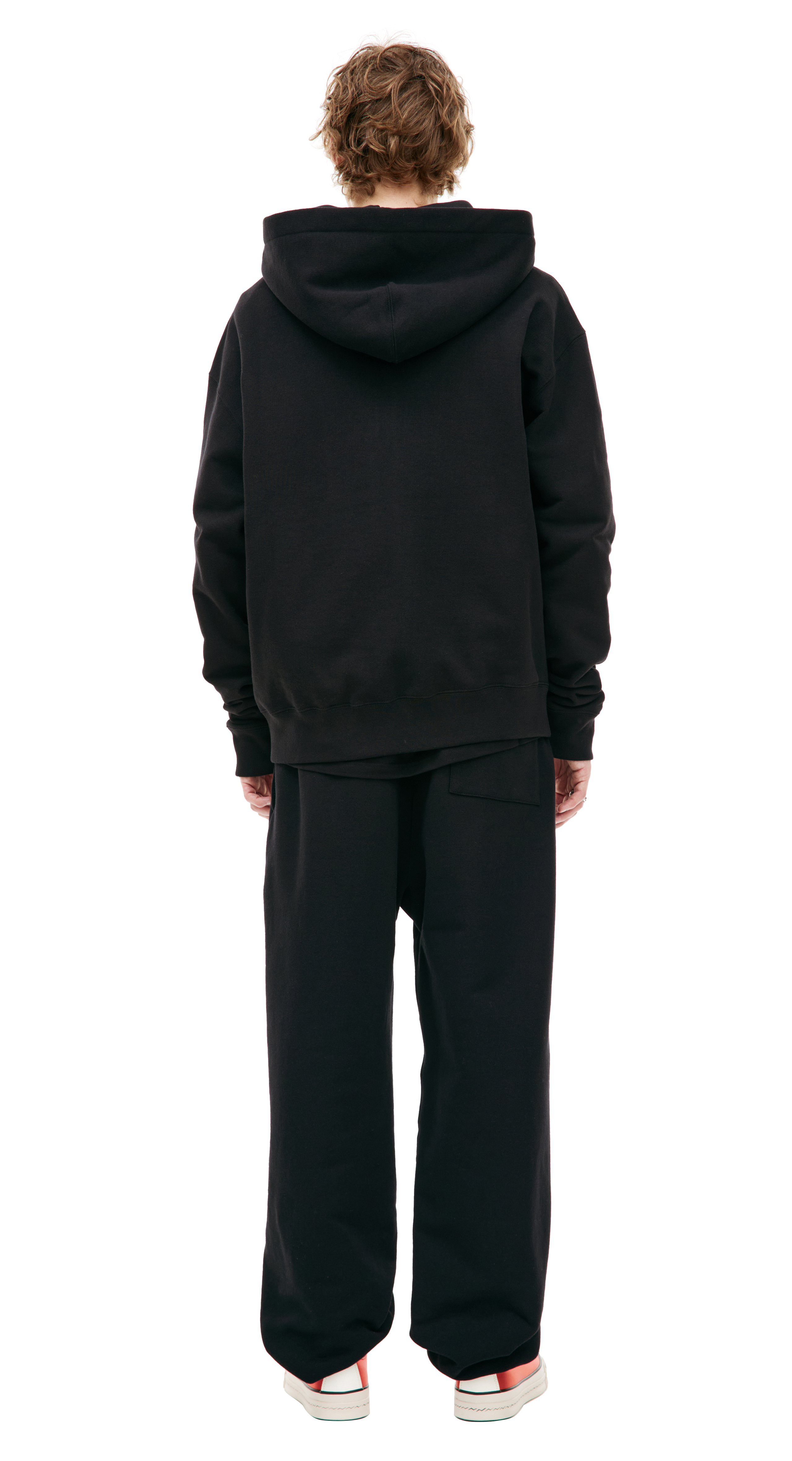 Buy Jil Sander men black zip up hoodie for $890 online on