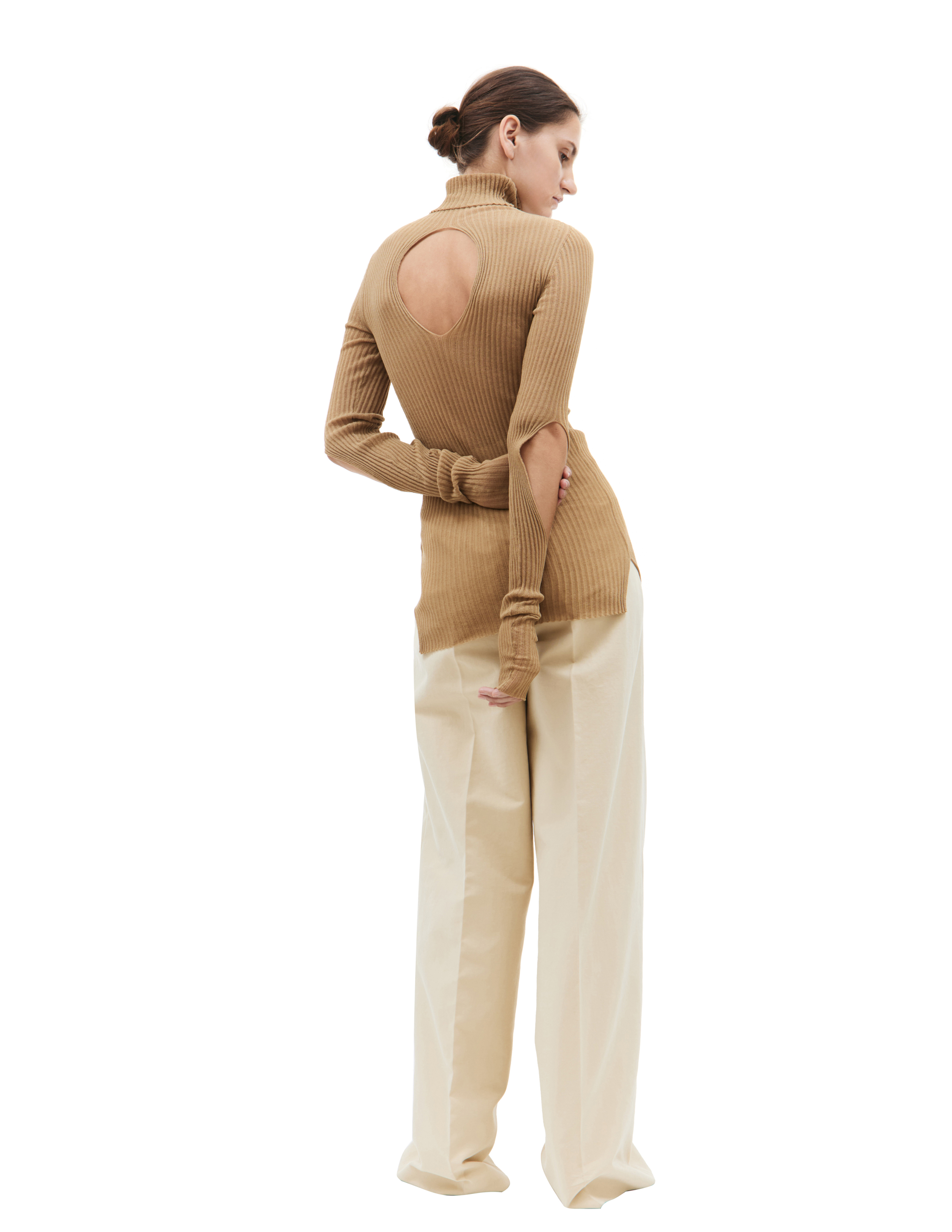 Shop Quira Beige Turtleneck