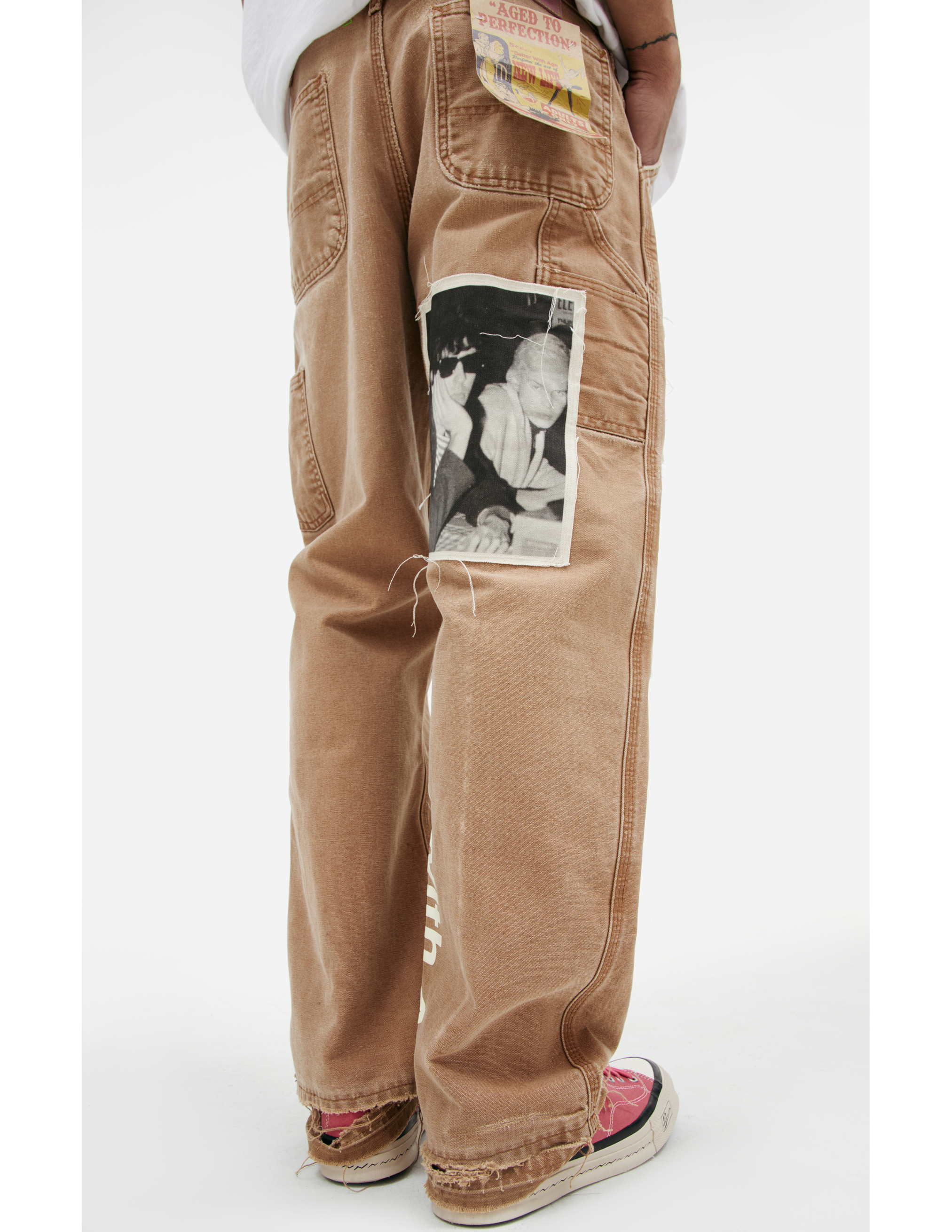 Better With Age Wide Patch Jeans In Brown