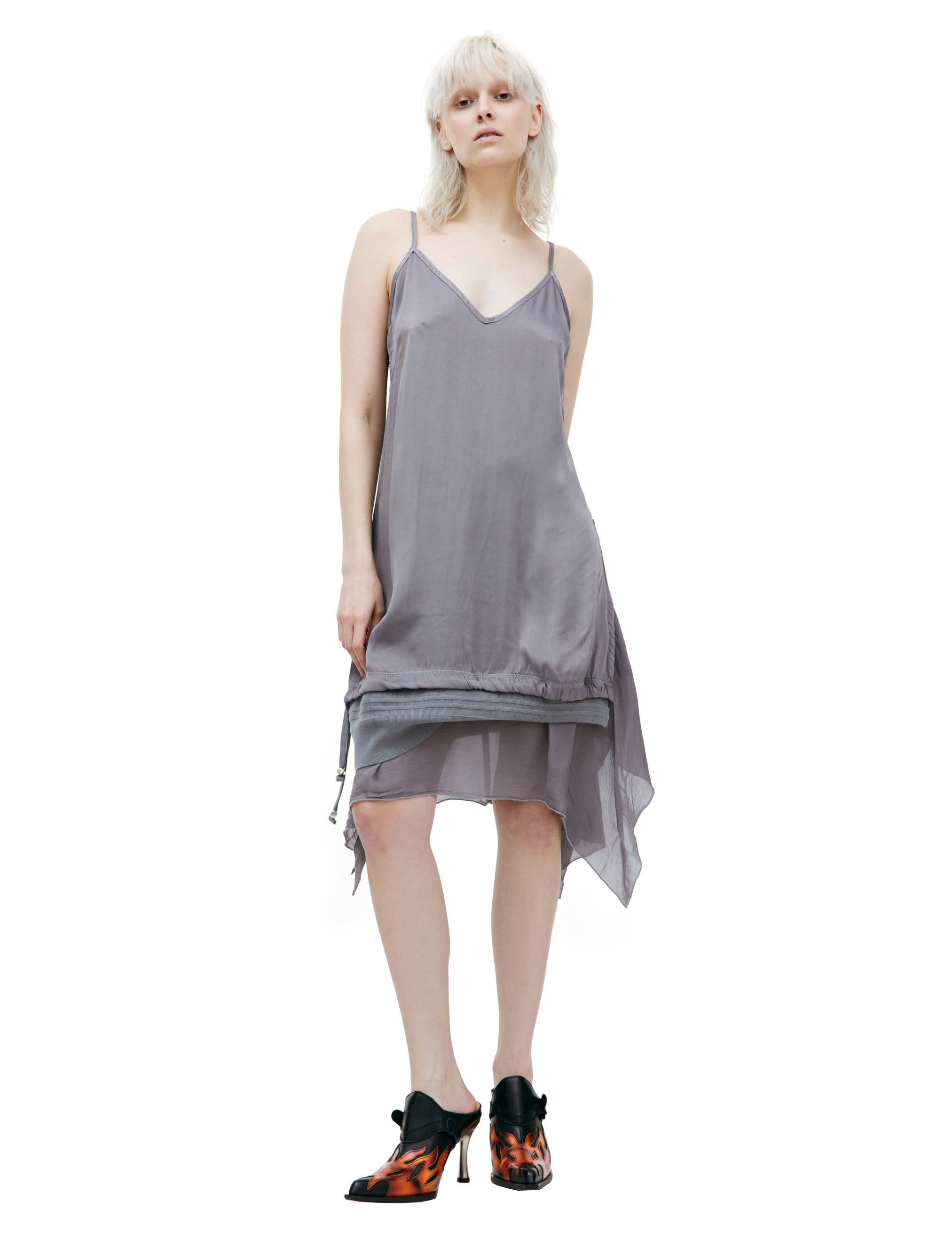 Shop Diesel Asymmetrical Mini Dress In Grey