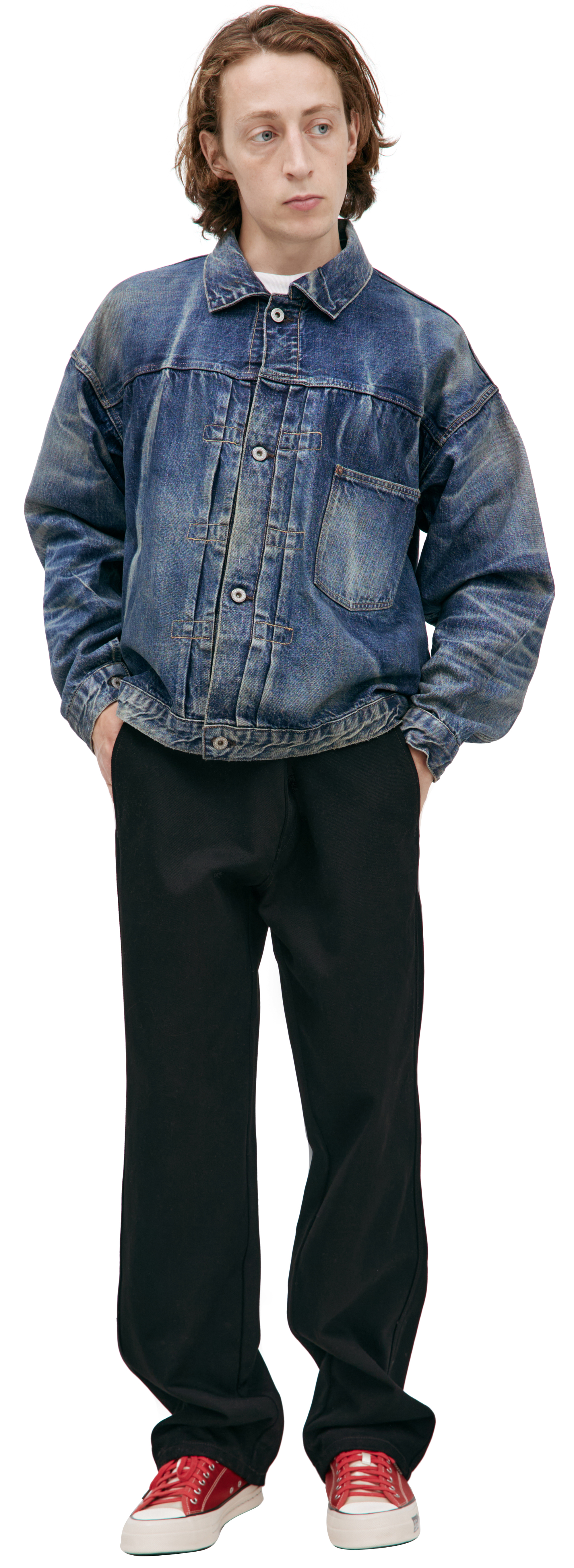 C.E（シーイー） PANEL DENIM JACKET M（L/XL相当） Buy Saint Mxxxxxx men blue denim jacket with buttons for $882