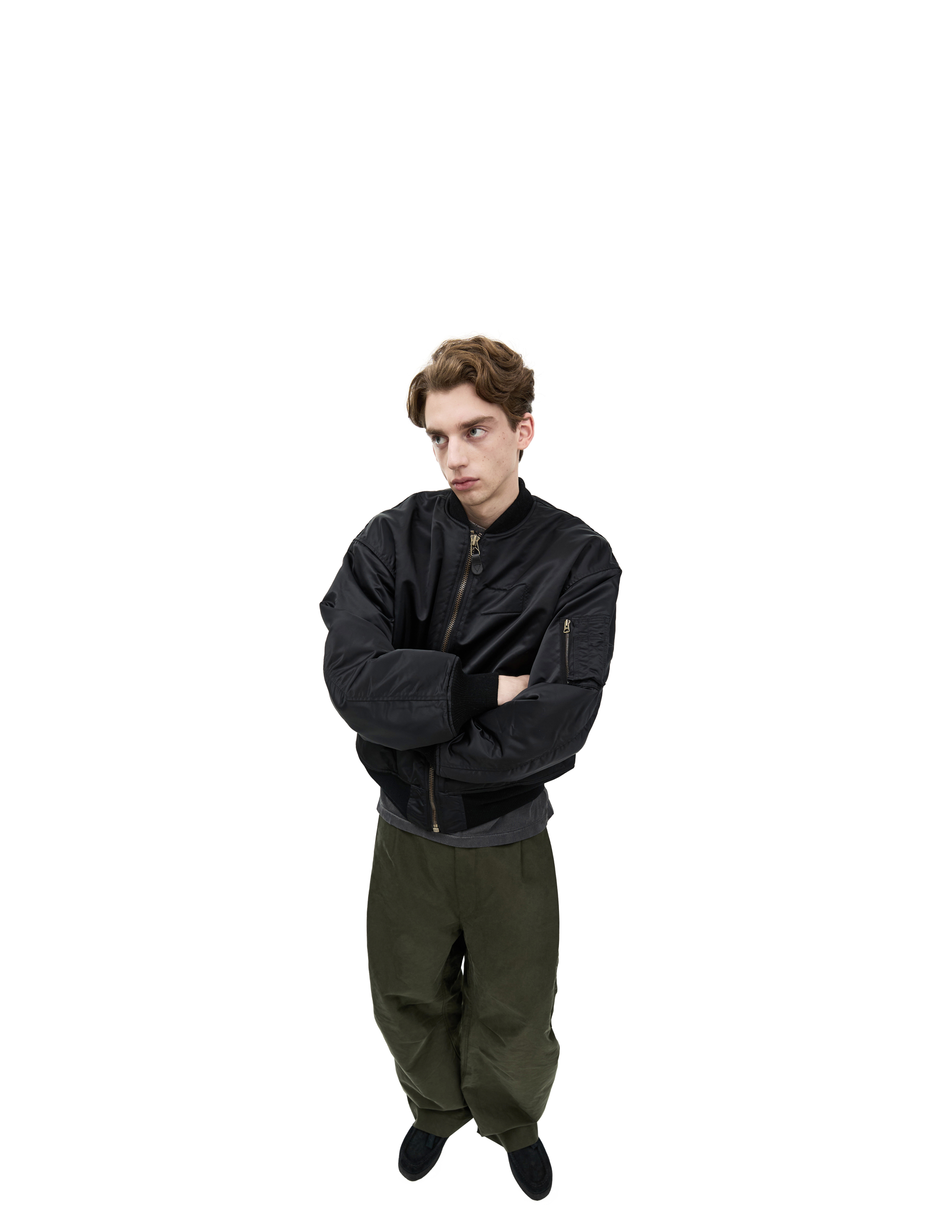 Saint Mxxxxxx Two-way Zippered Bomber In Black