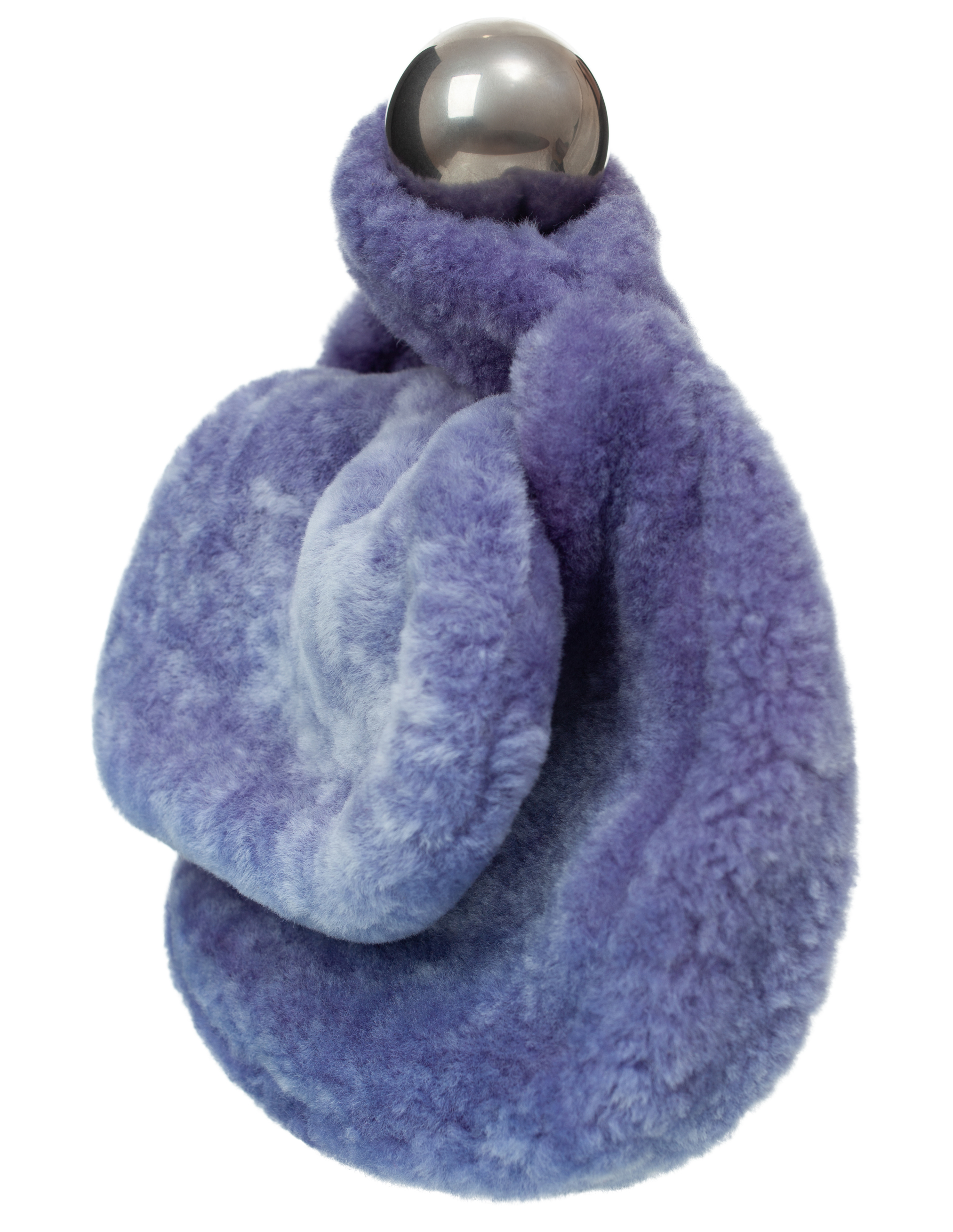 Shop Jil Sander Sphere Fur Bag In Purple