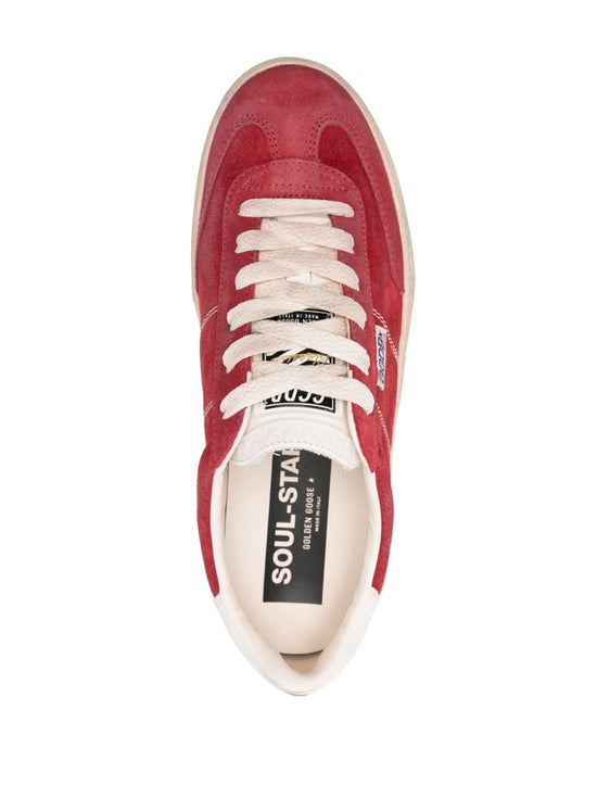 Shop Golden Goose Soul-star Suede Sneakers In Red