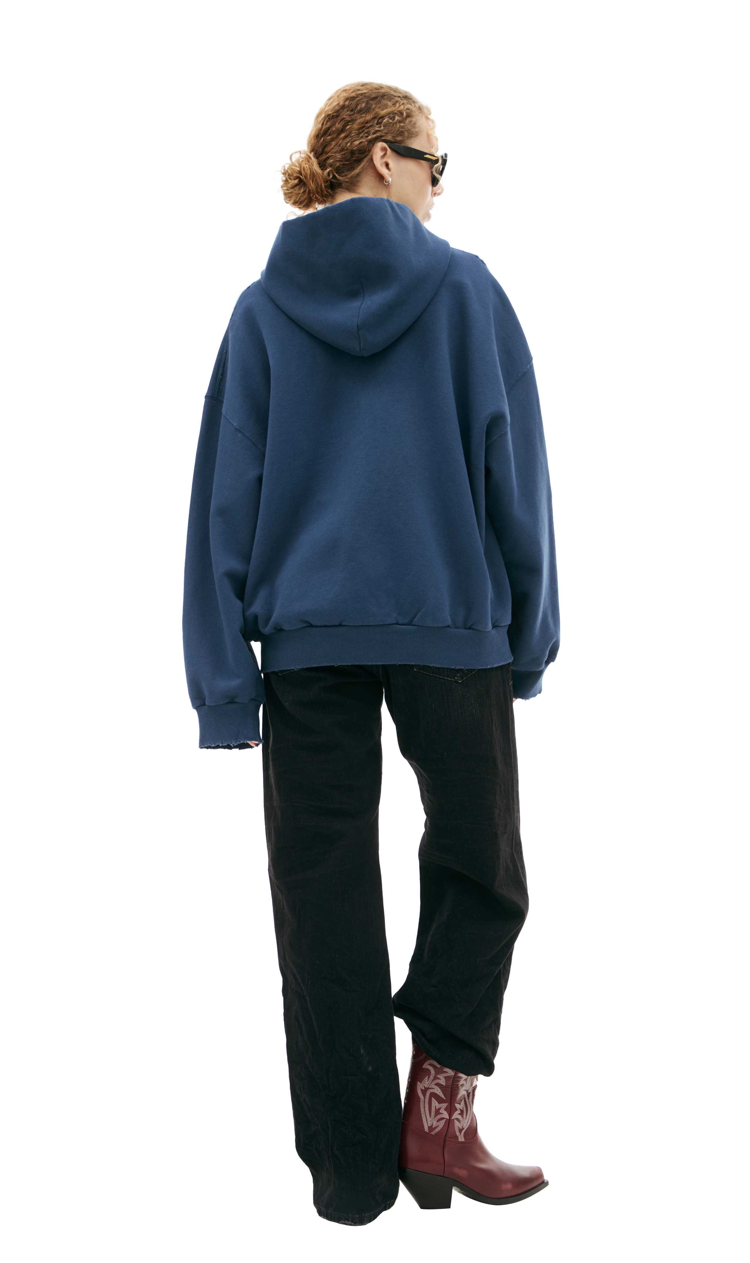 Buy Balenciaga women blue 'vip' zip-up hoodie for €1,370 online on