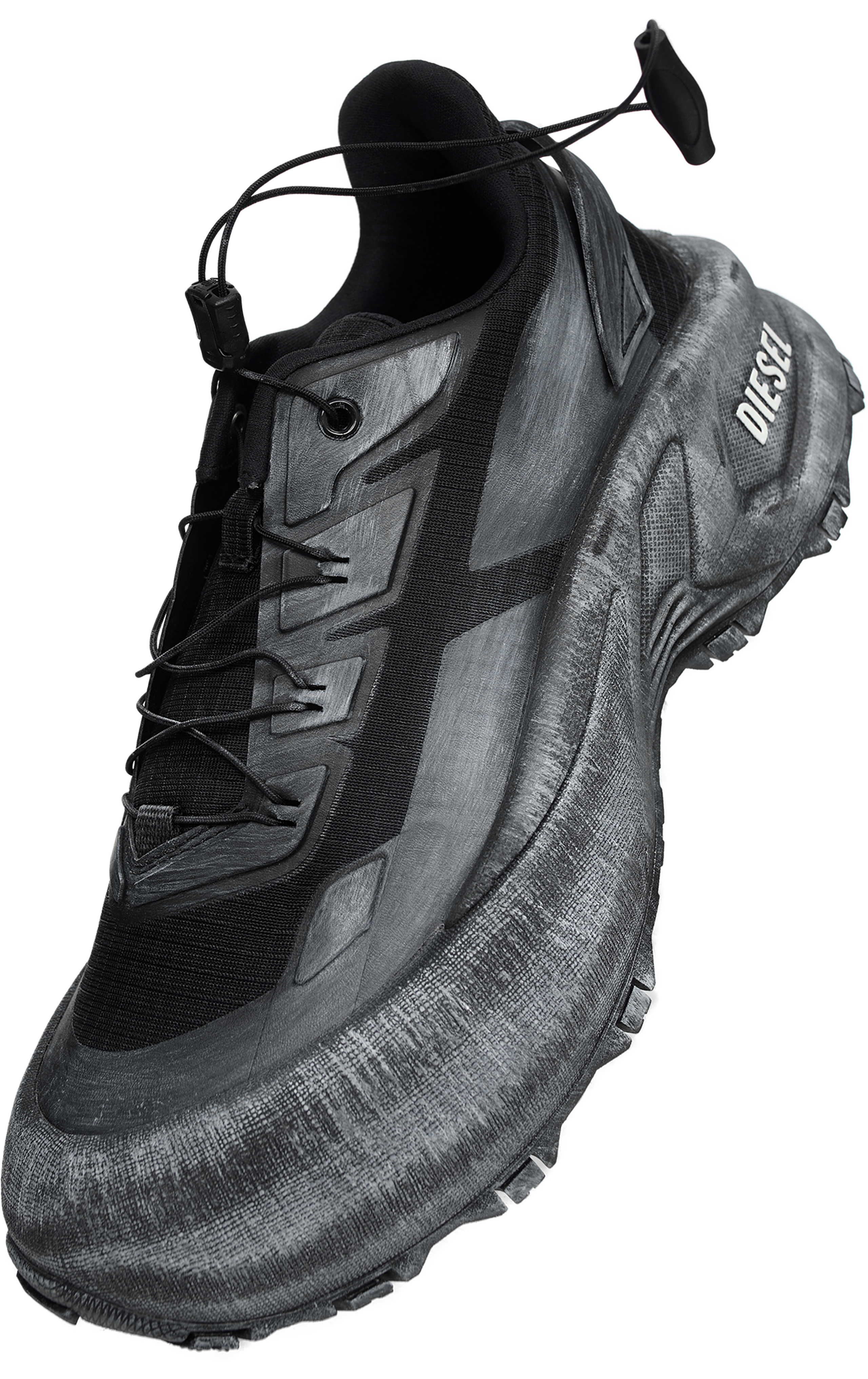 Buy Diesel men black d-cage runner sneakers for $370 online