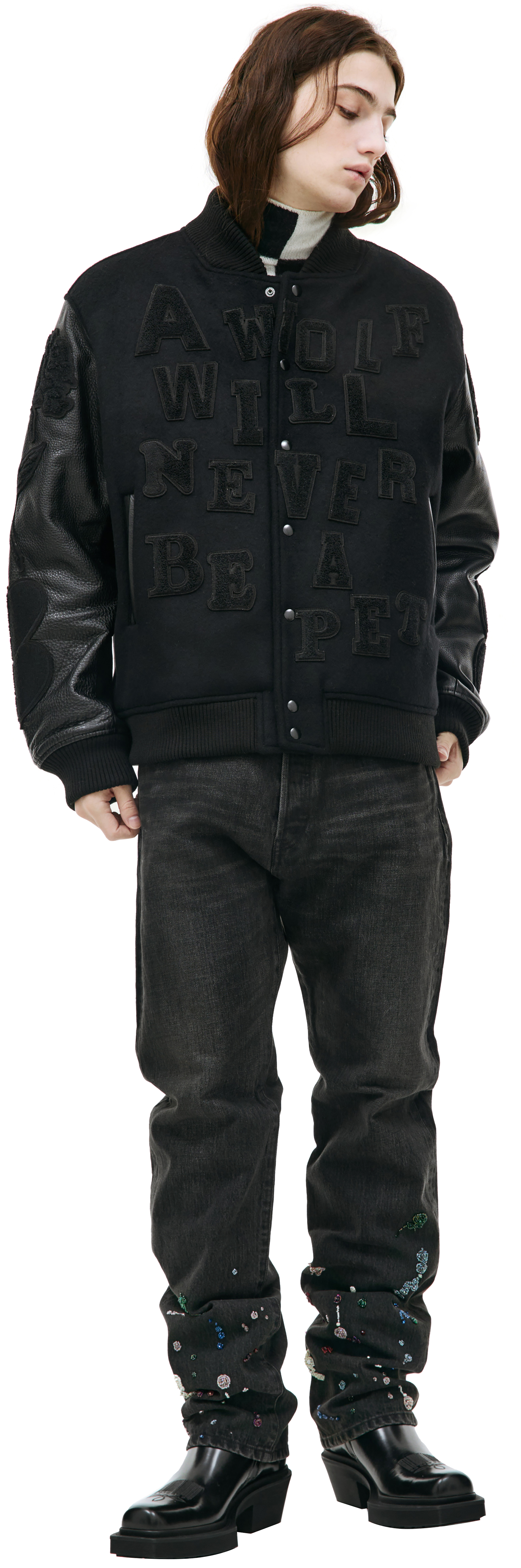 Undercover All Black Balance/chaos Varsity Jacket for Men