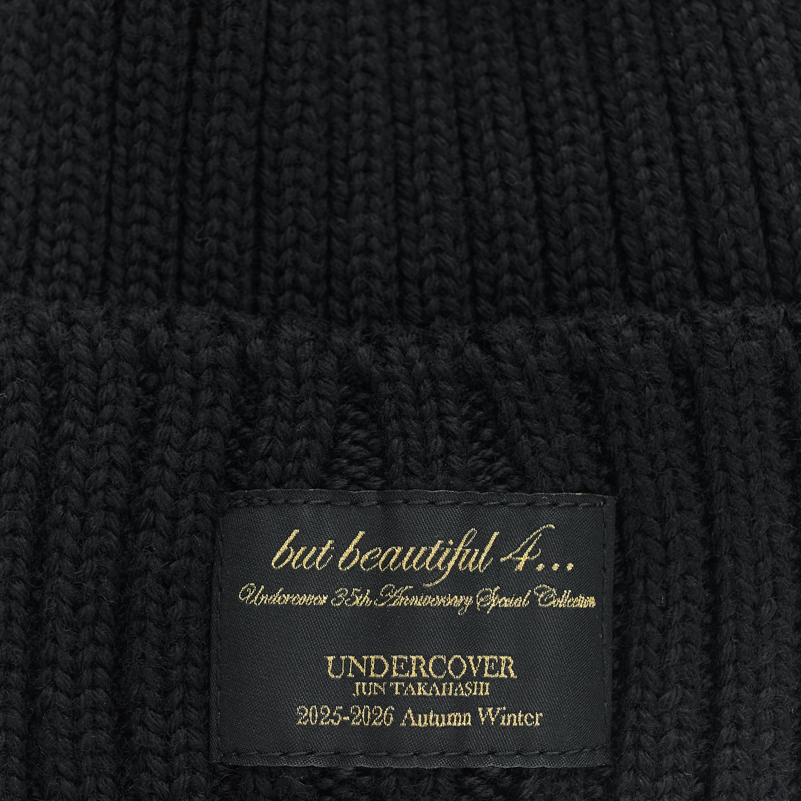 Buy Undercover men black logo beanie for $240 online on SV77