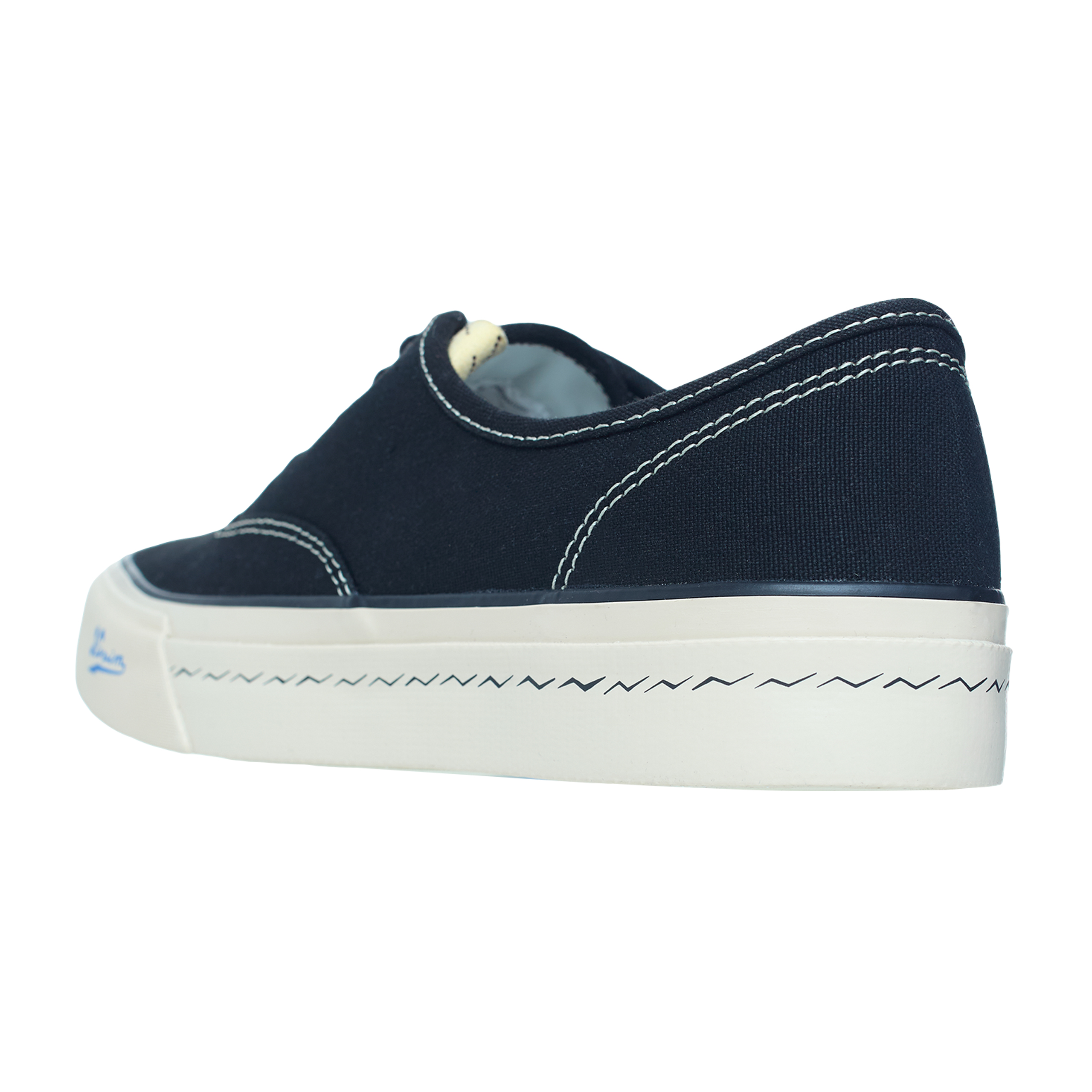 Buy visvim men black logan deck сanvas sneakers for $830 online on