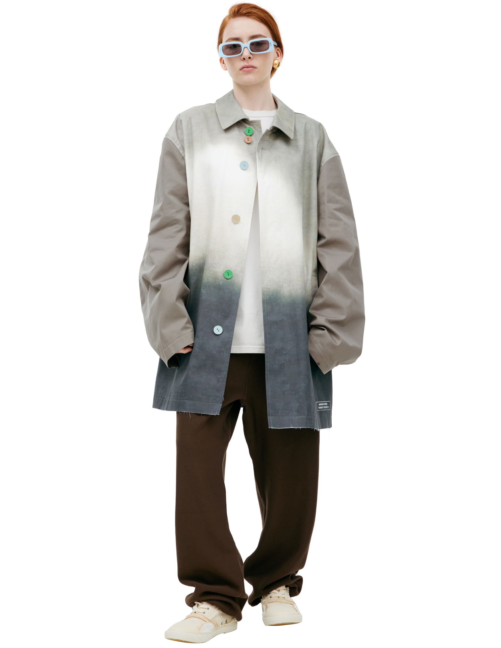 UNDERCOVER COAT WITH CONTRASTING BUTTONS