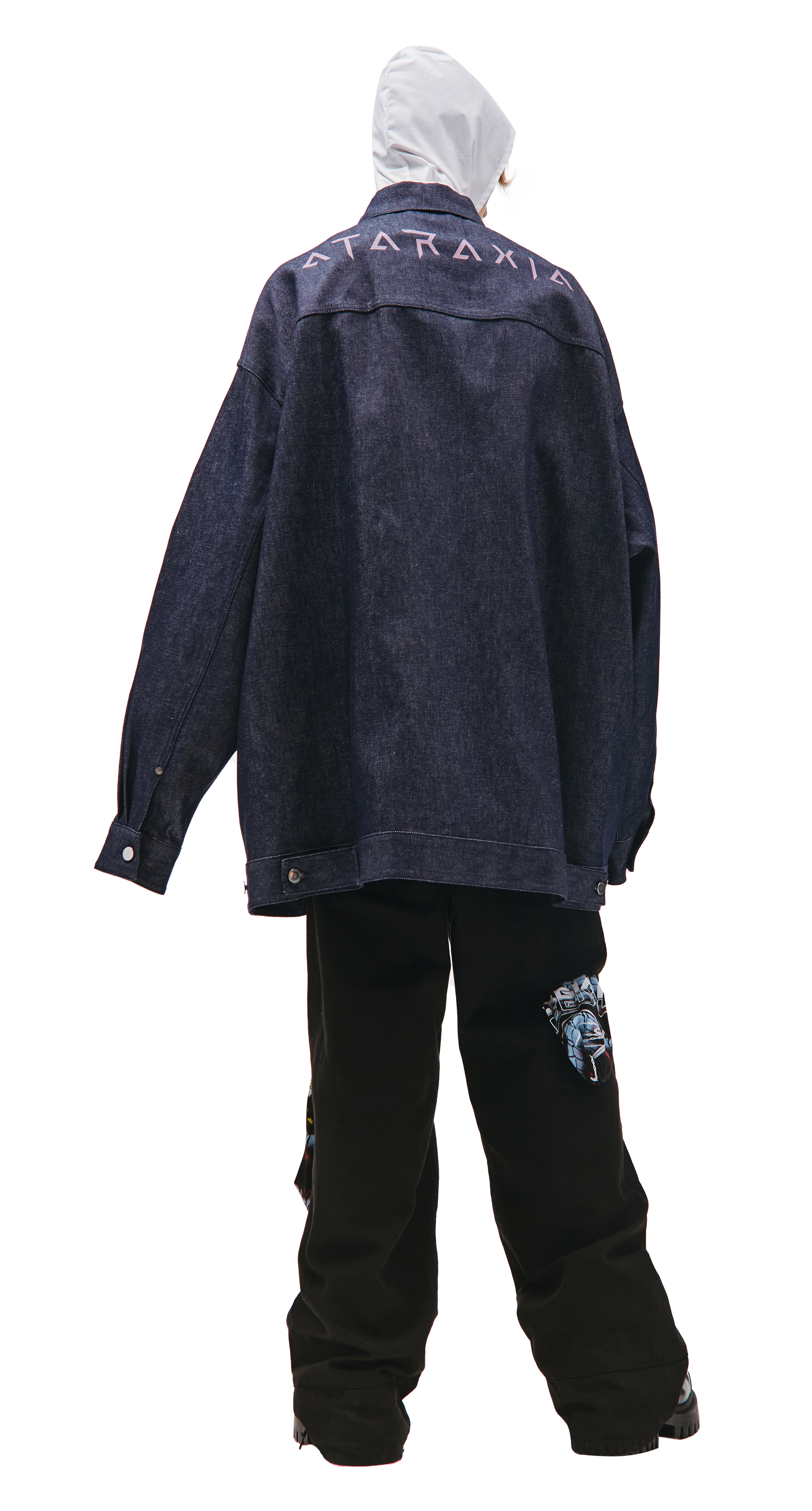 Buy Raf Simons men navy blue logo denim shirt jacket for $1,267 