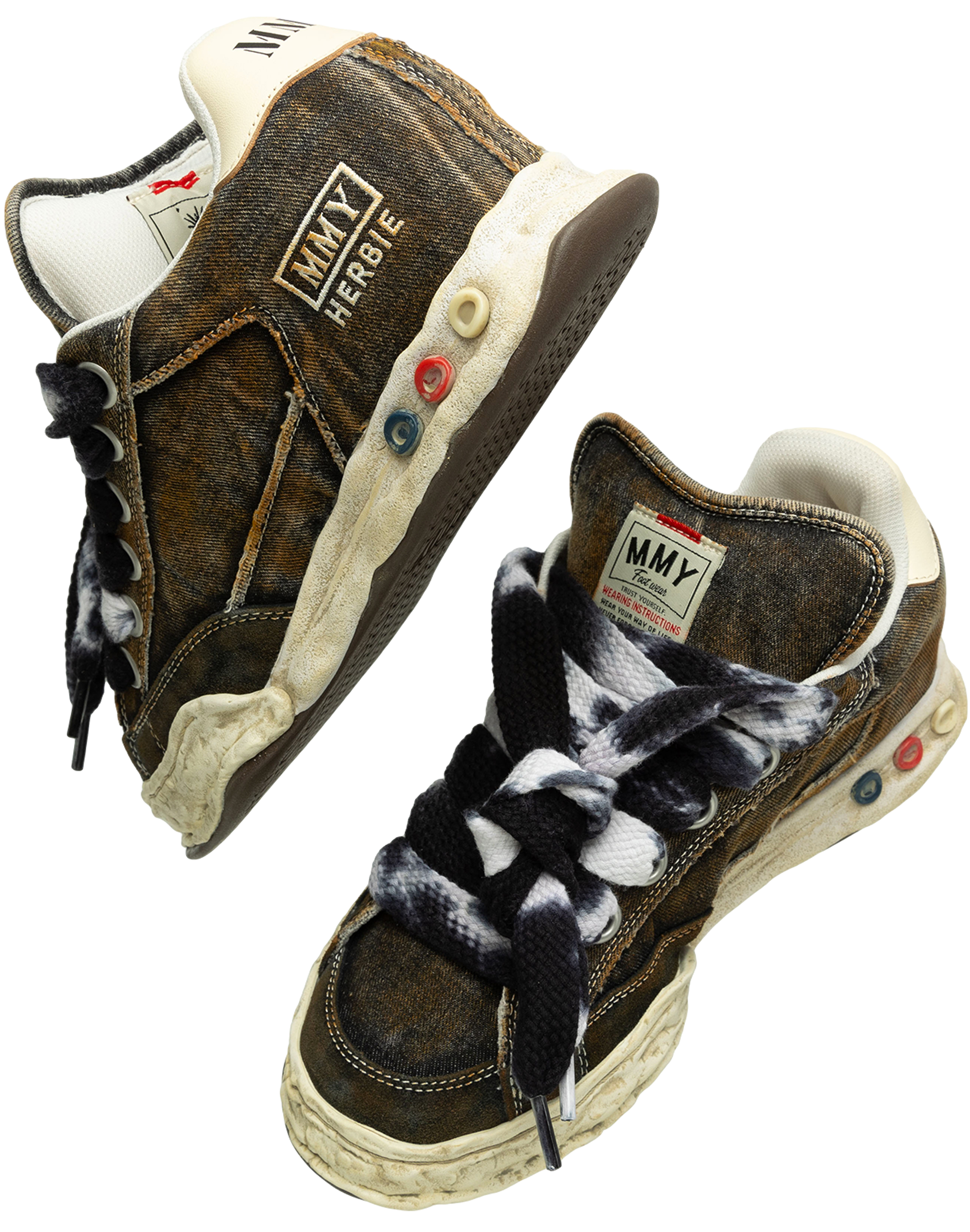 【MIHARAYASUHIRO】HERBIE OG SOLE WASHED DENIM スニーカー MIHARA YASUHIRO - HERBIE OG SOLE WASHED DENIM LOW-TOP SNEAKER