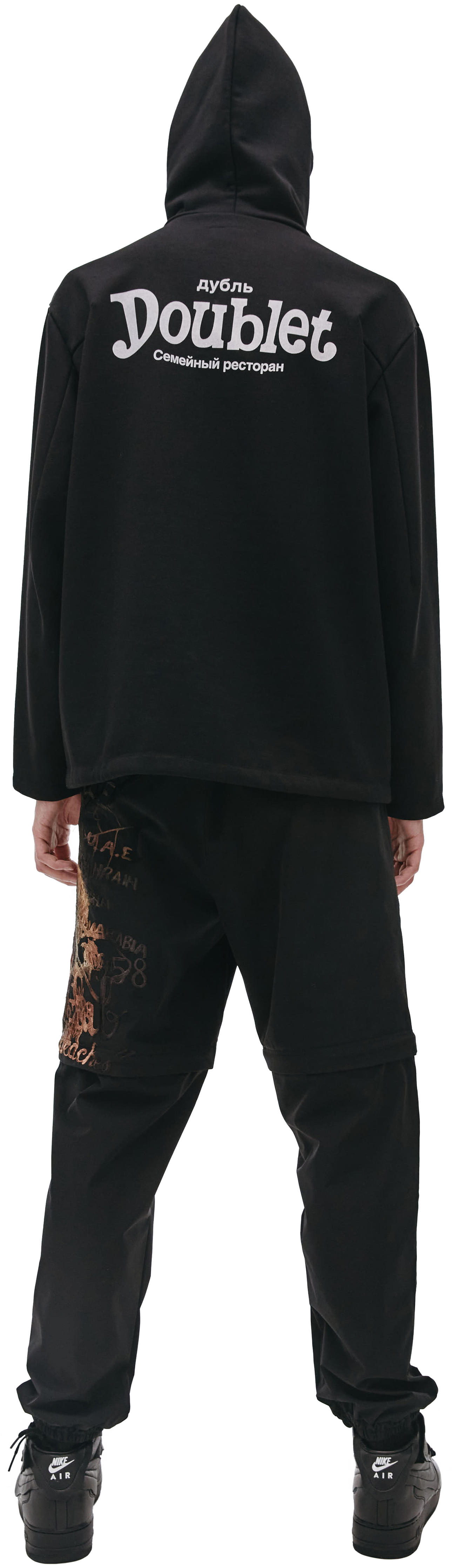 Buy Doublet men black hoodie doublet x sv for $715 online on