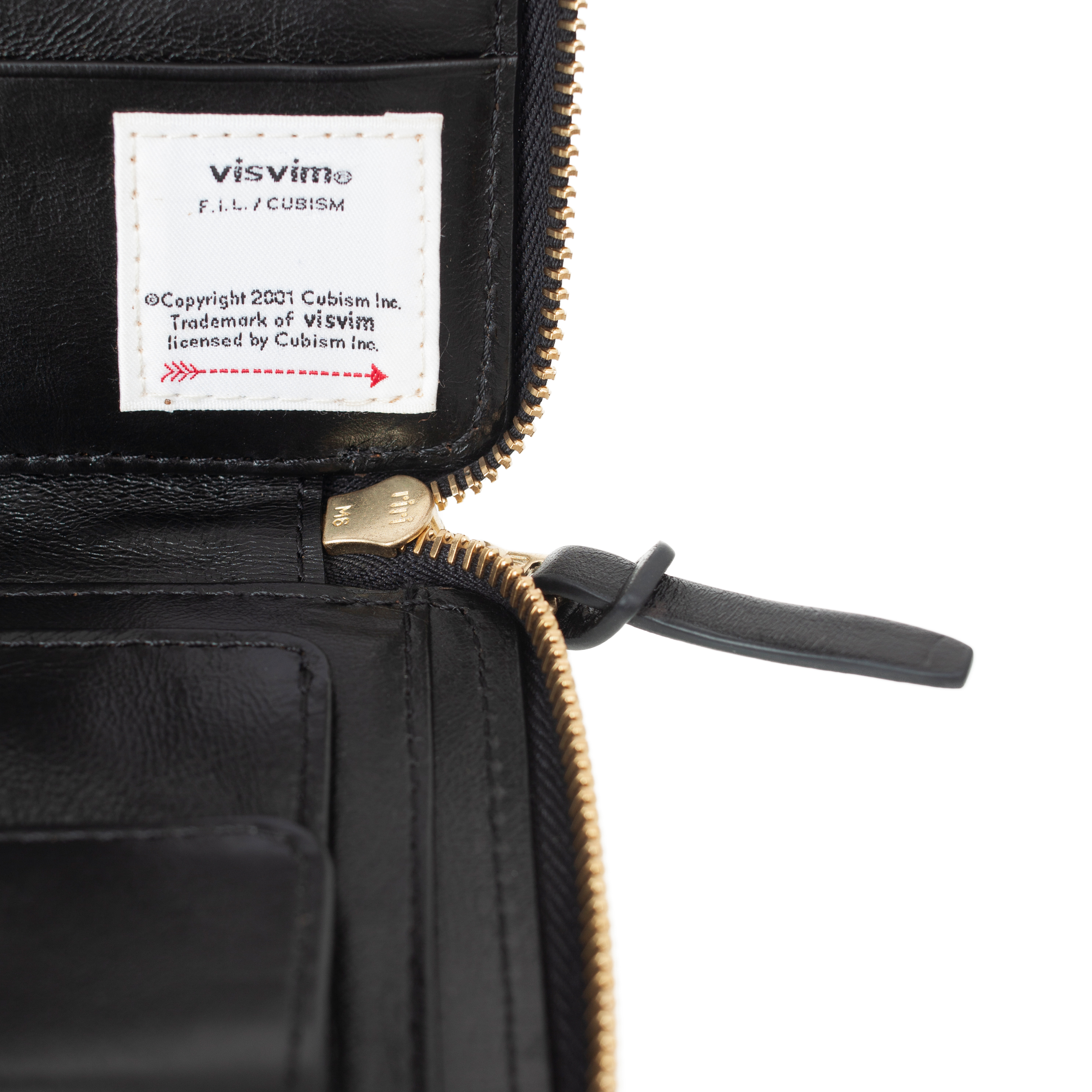 Buy visvim men black leather long wallet for $925 online on SV77