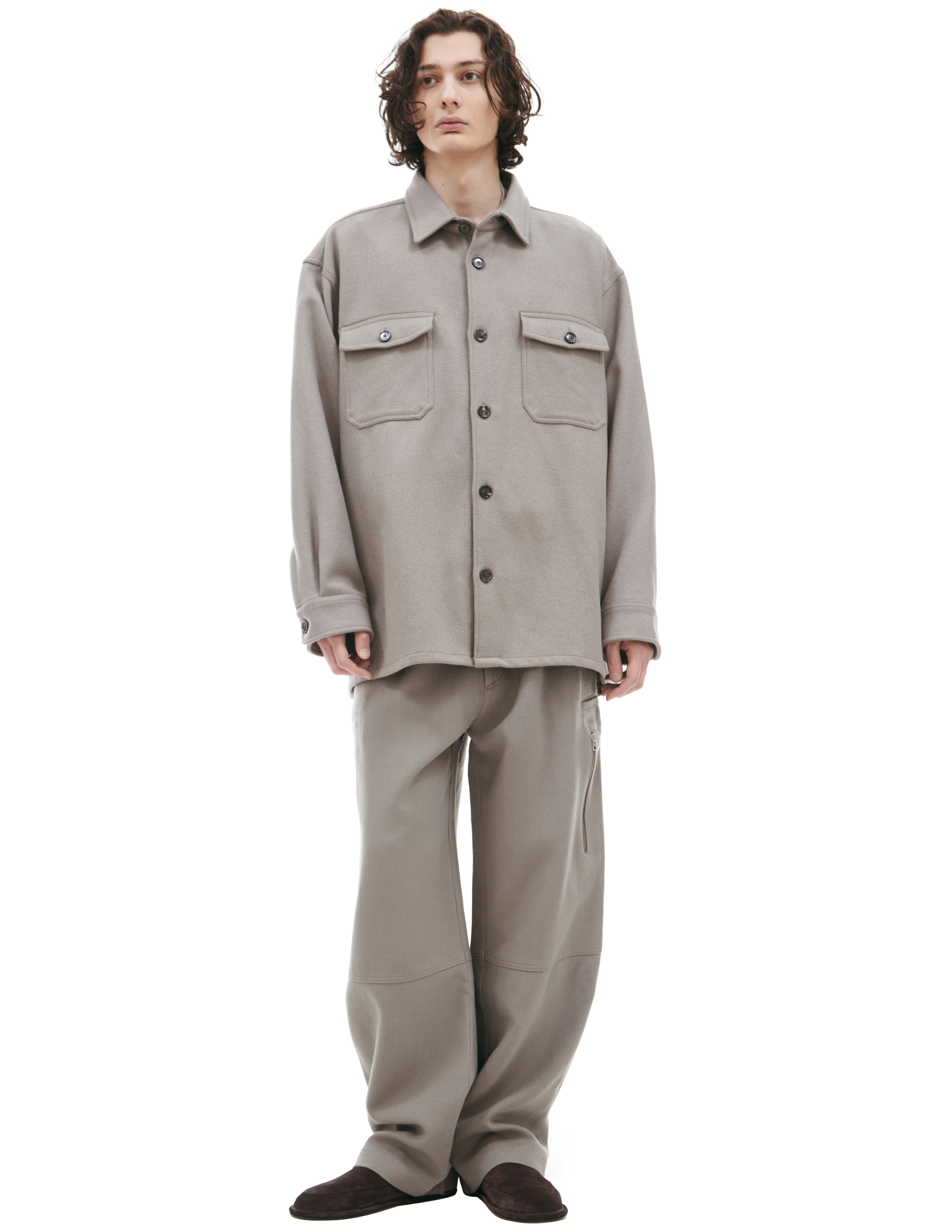 Ami Alexandre Mattiussi Shirt With Patch Pockets In Beige