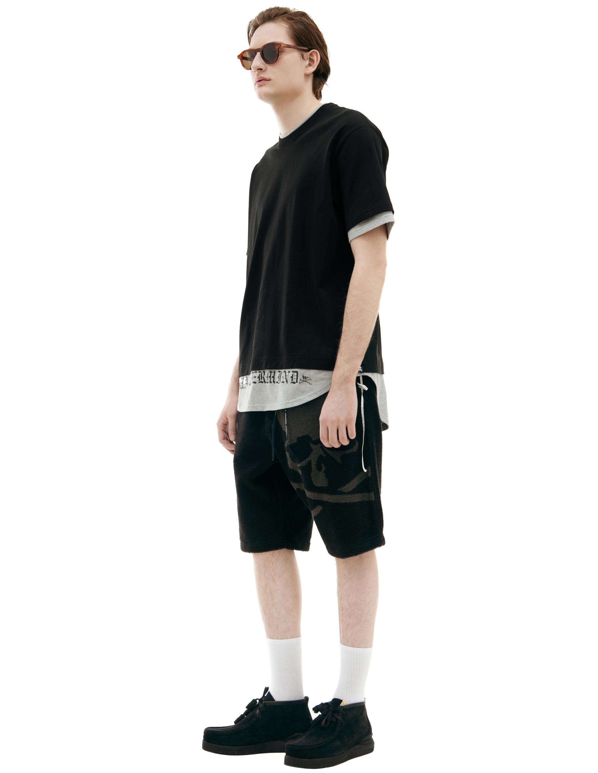 Mastermind Japan Double-layer Logo T-shirt In Black
