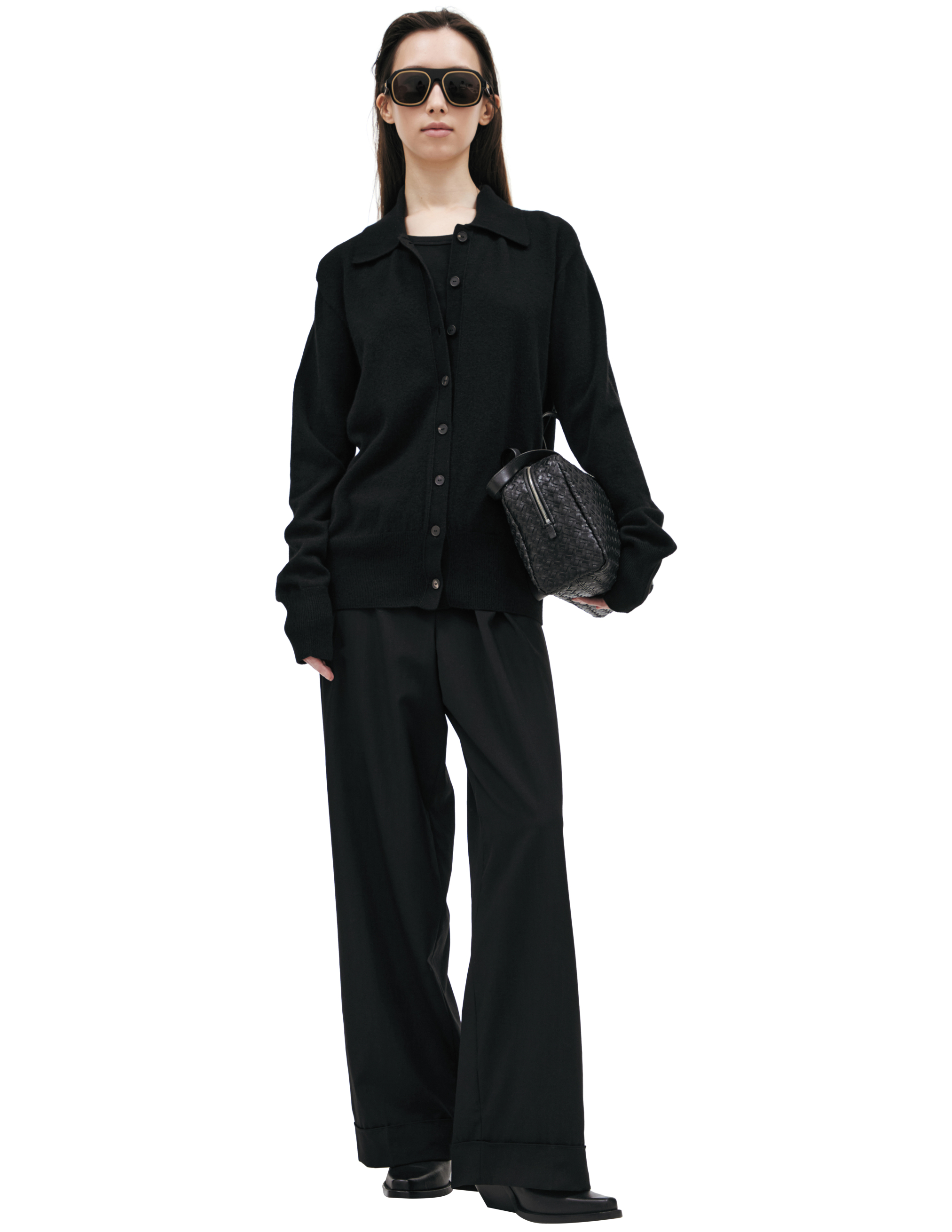 The Row Cashmere Button-down Cardigan In Black