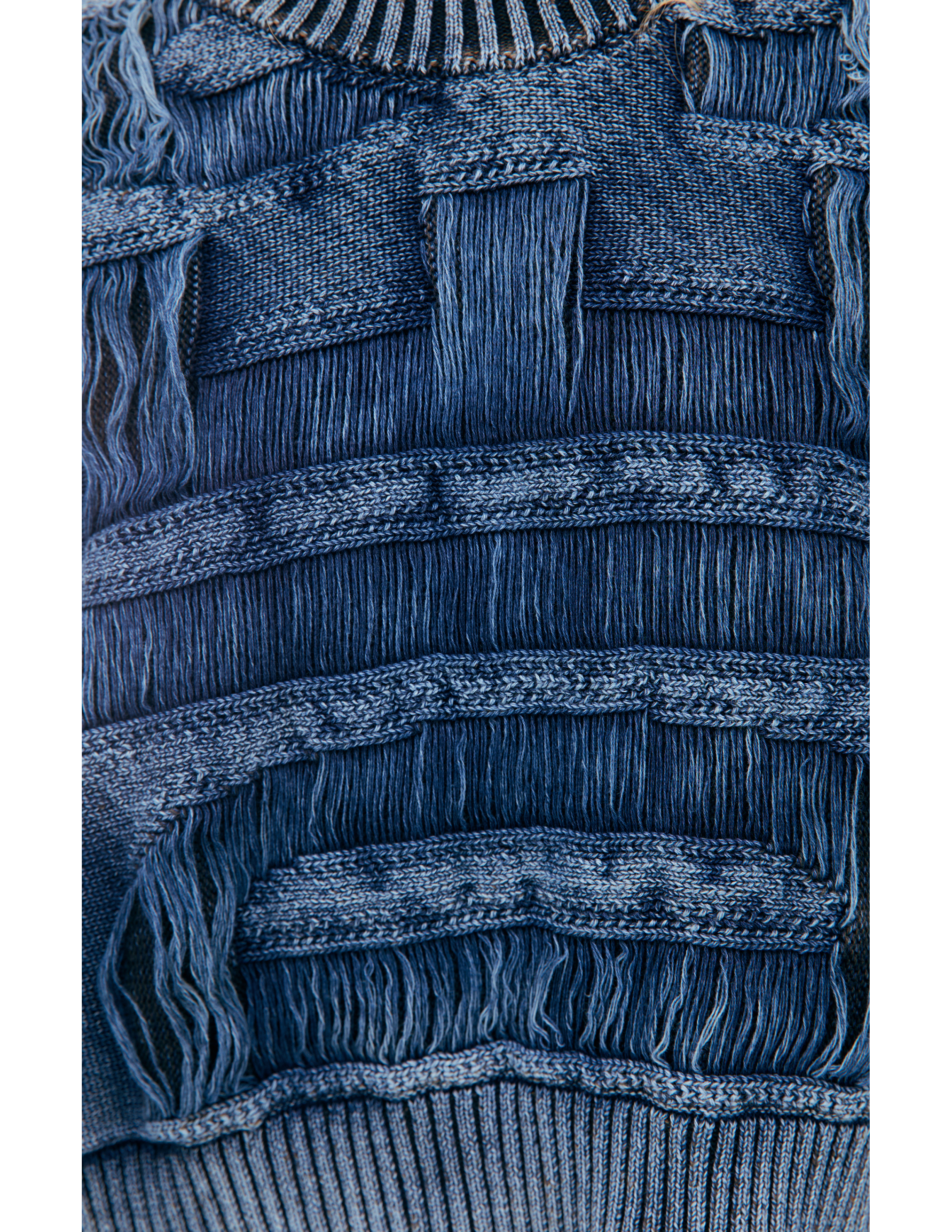 Diesel Destroyed Jumper With Floating Yarn Logo In Blue