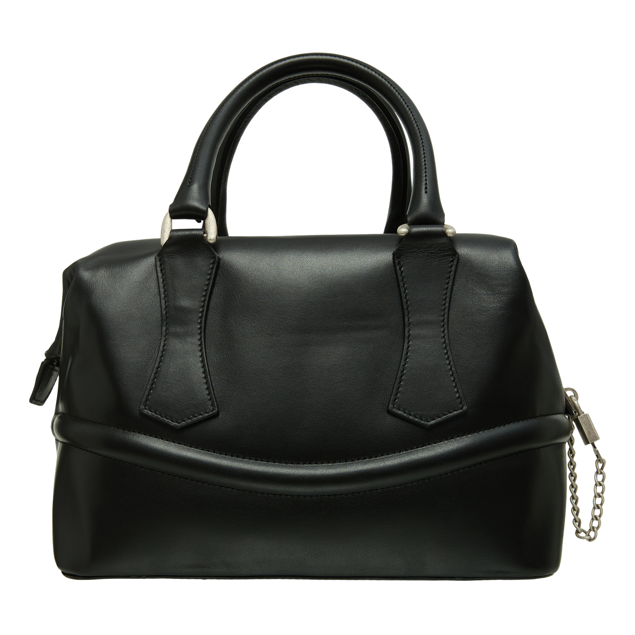 Enfants Riches Deprimes Leather Bowling Bag With Logo In Black