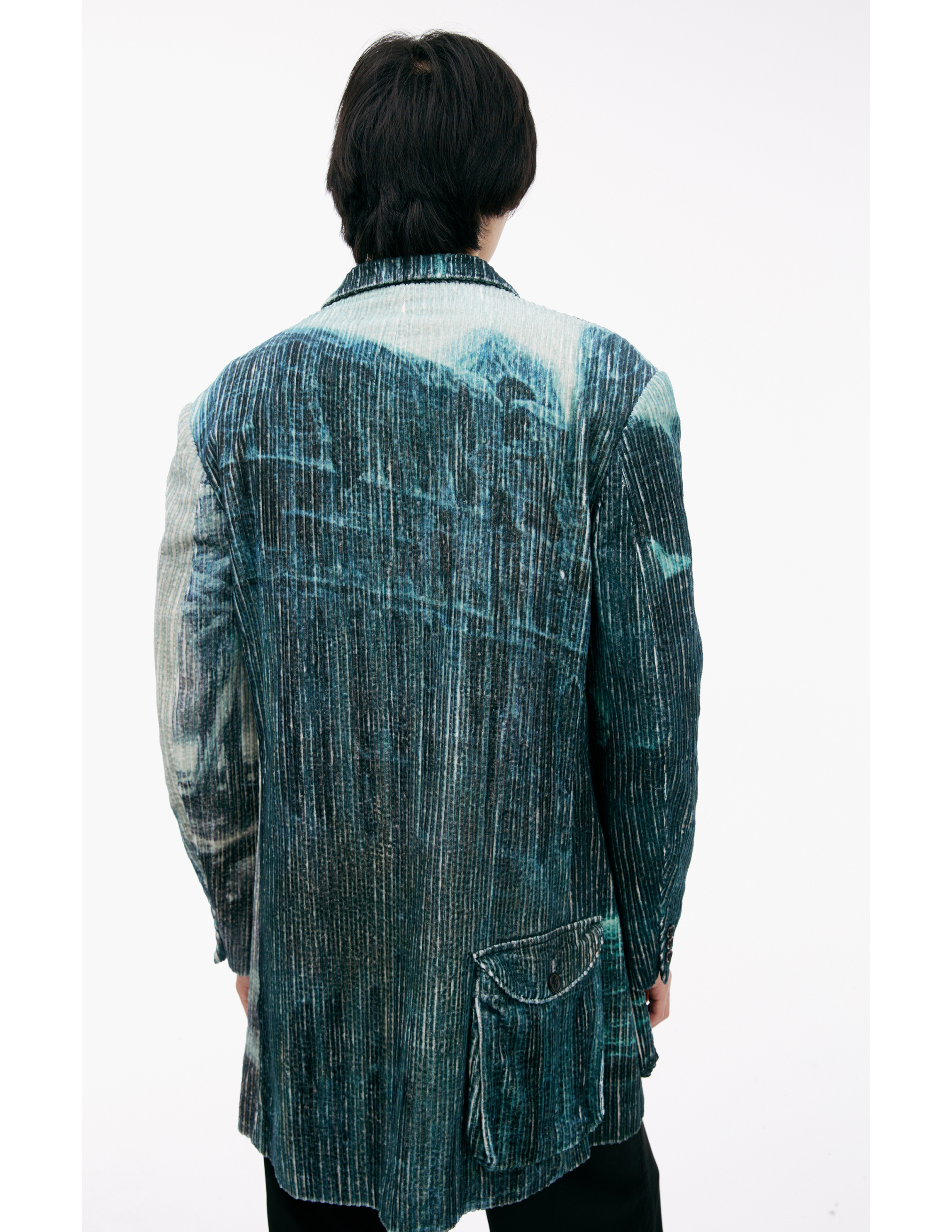 Yohji Yamamoto Monoprint Corduroy Blazer In Green