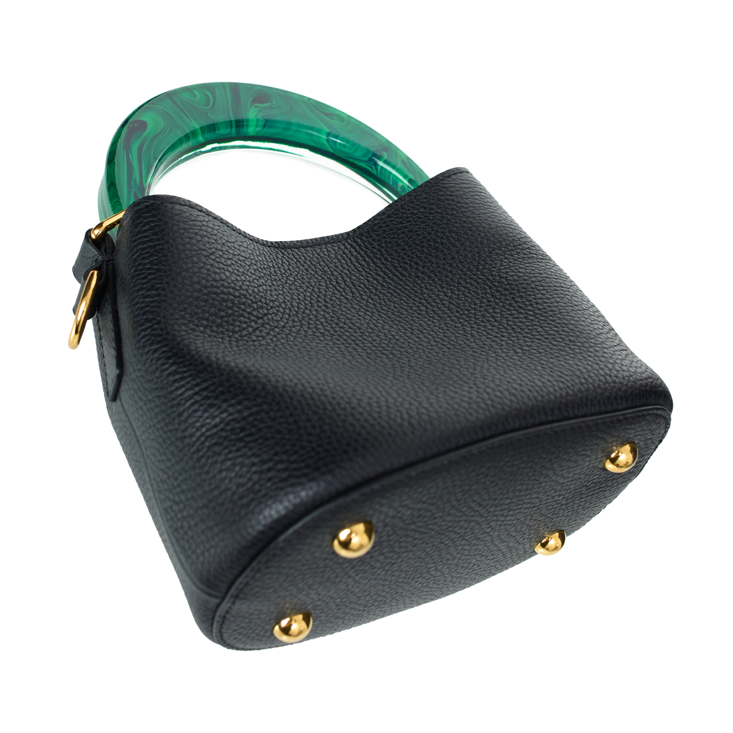 Shop Marni Venice Leather Mini Bag In Black